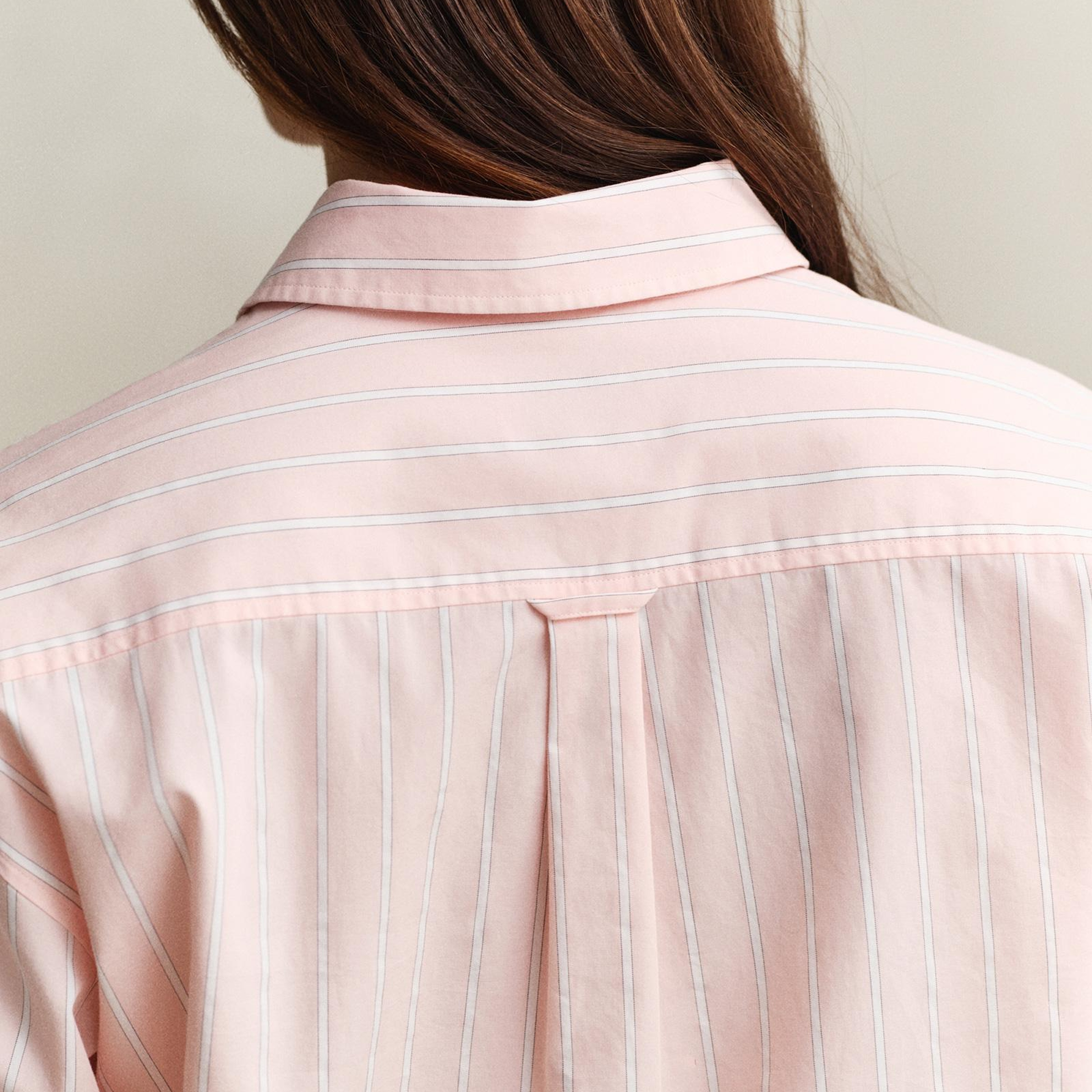 GANT Kadın Pembe Relaxed Fit Çizgili Gömlek