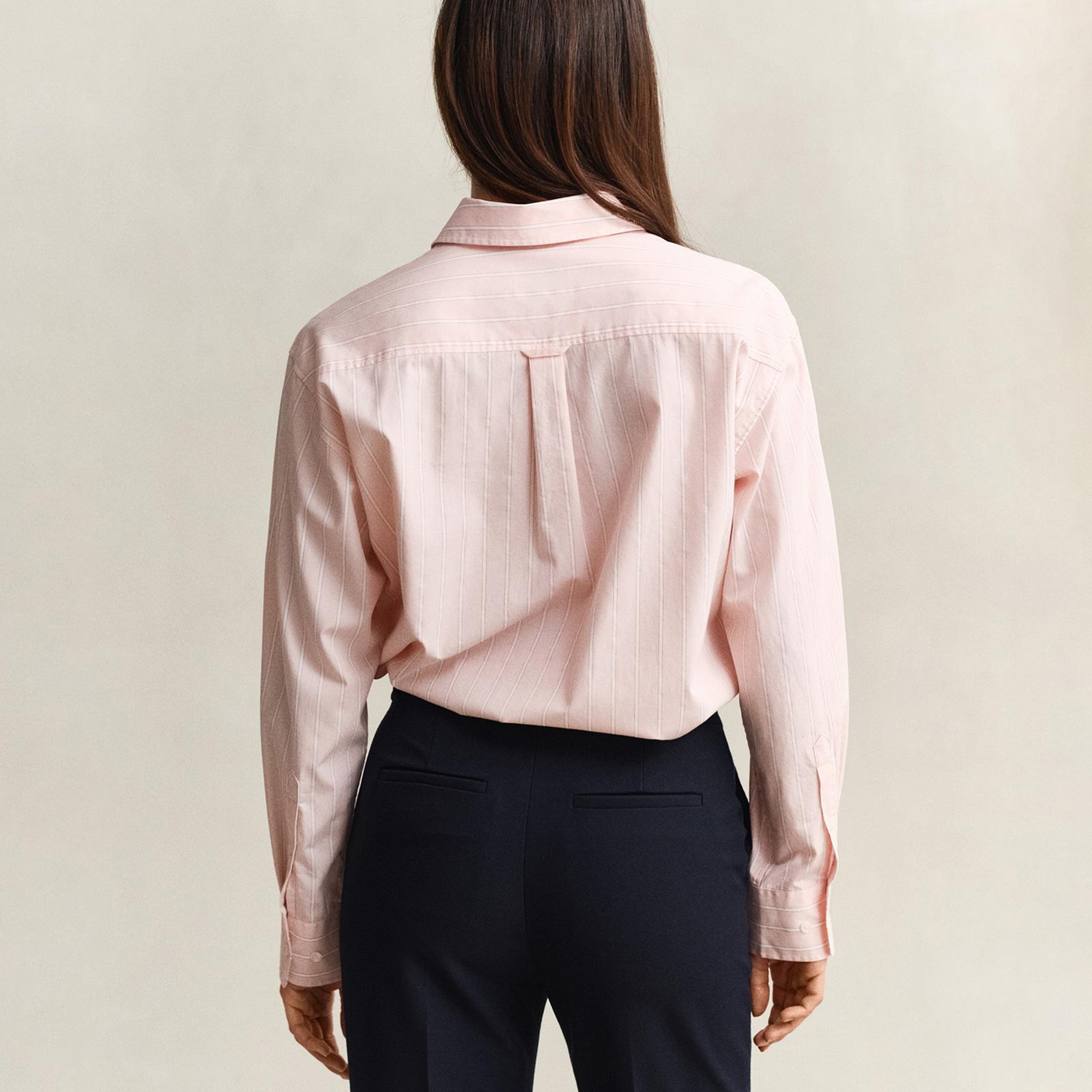 GANT Kadın Pembe Relaxed Fit Çizgili Gömlek