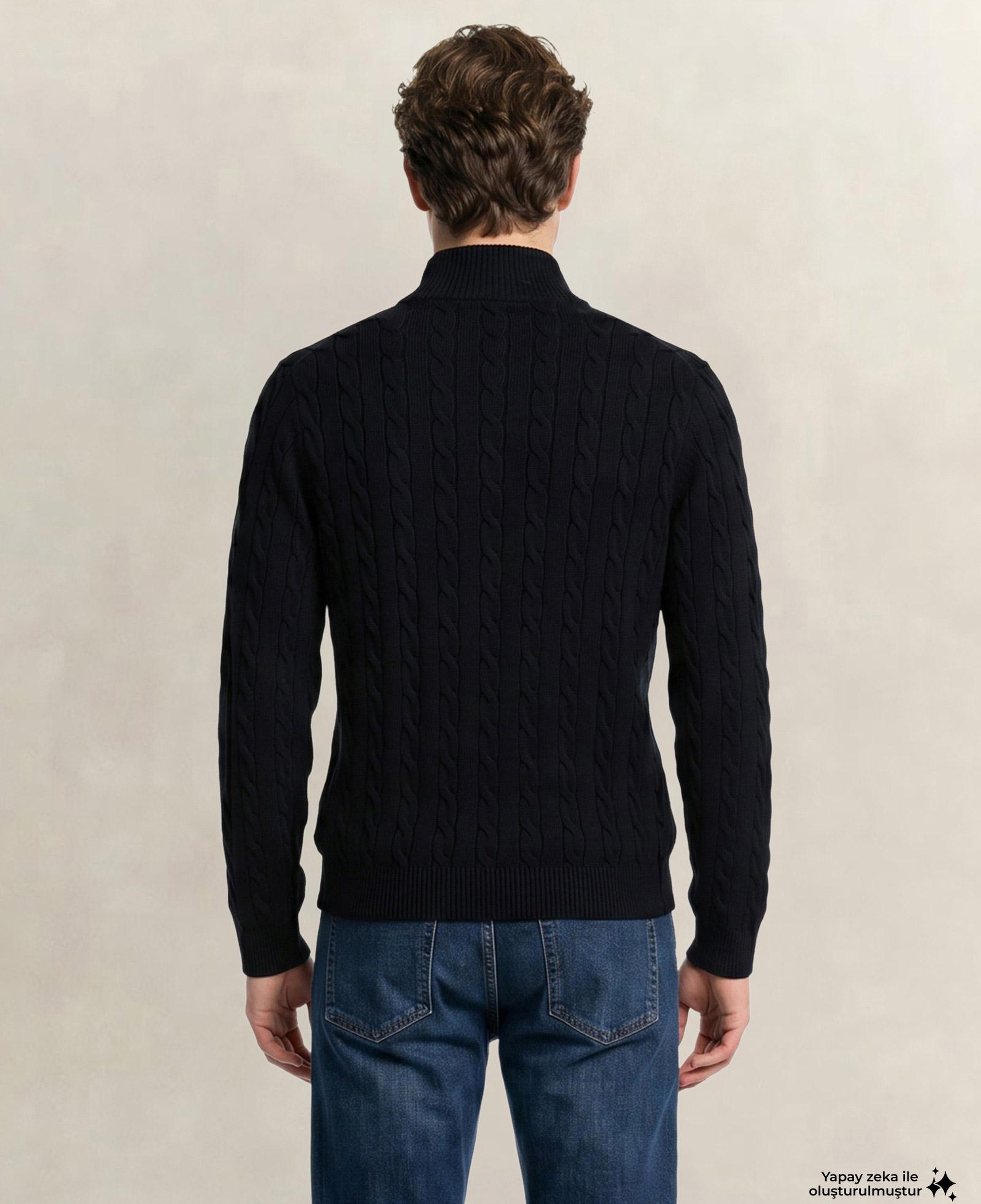 GANT Erkek Siyah Regular Fit Örgü Kazak