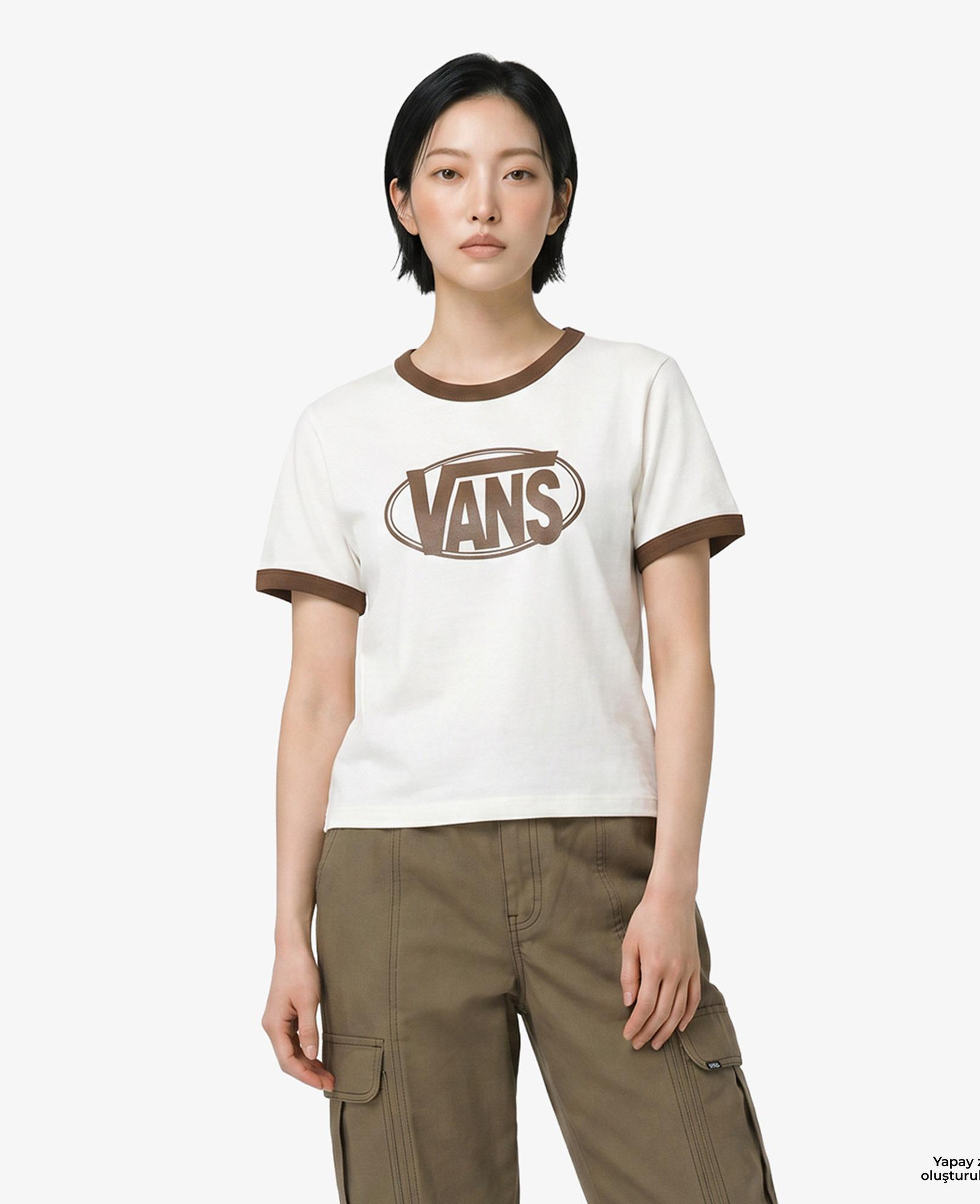 Vans Center Chest Ringer  Kadın Beyaz T-Shirt