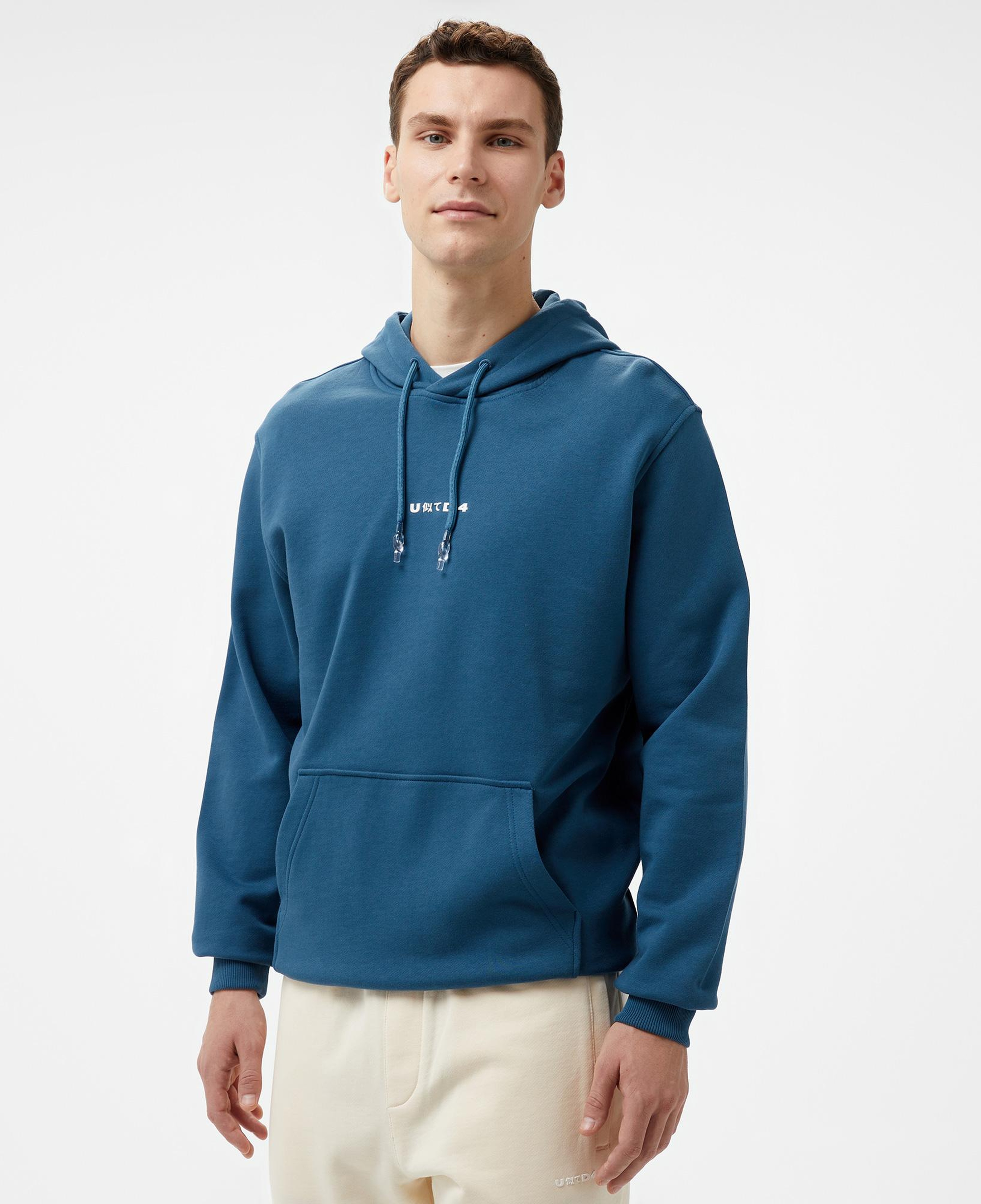 UNITED4 1.0 Essentials Erkek Mavi Hoodie