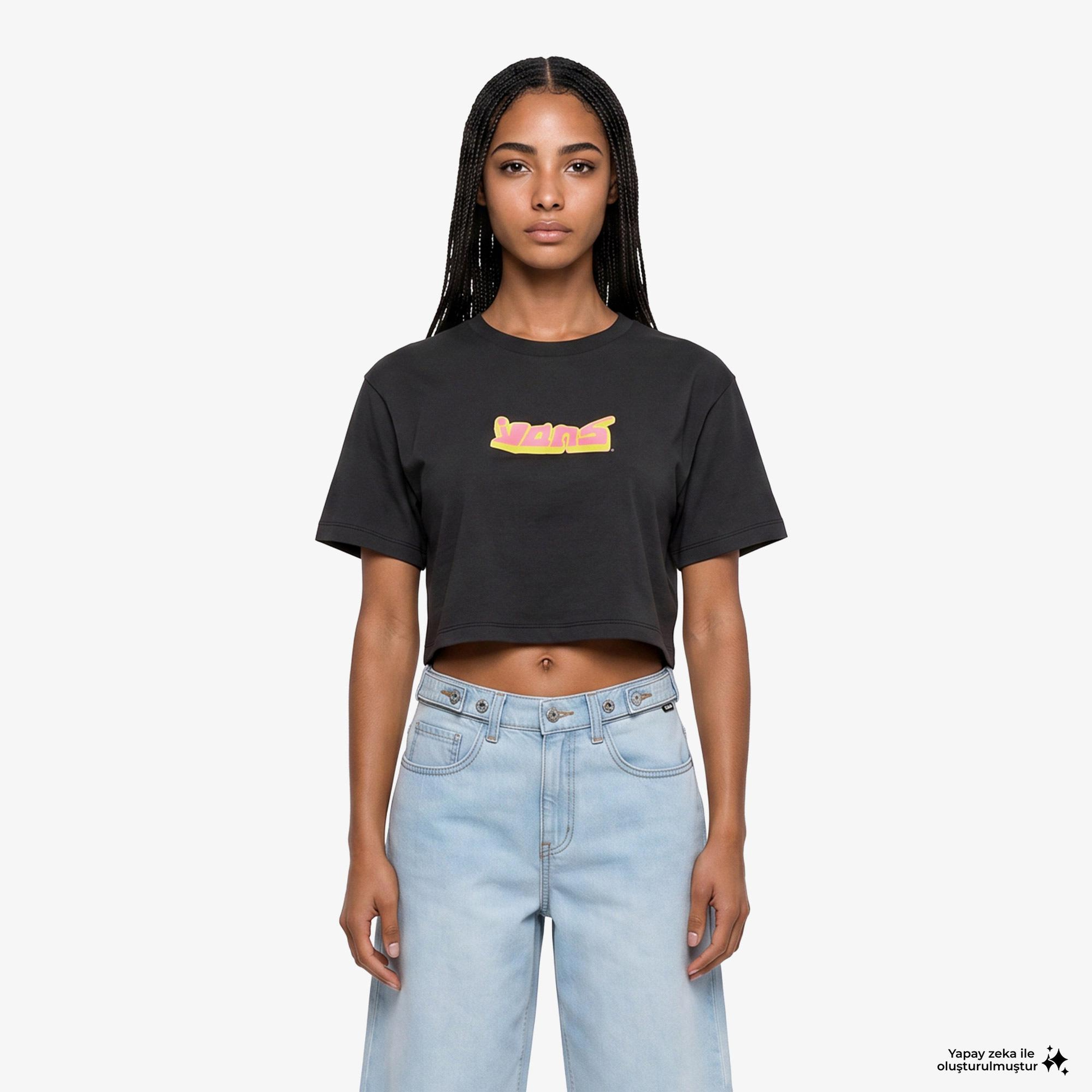 Vans Y2K Boho Relax Crop Kadın Siyah T-Shirt