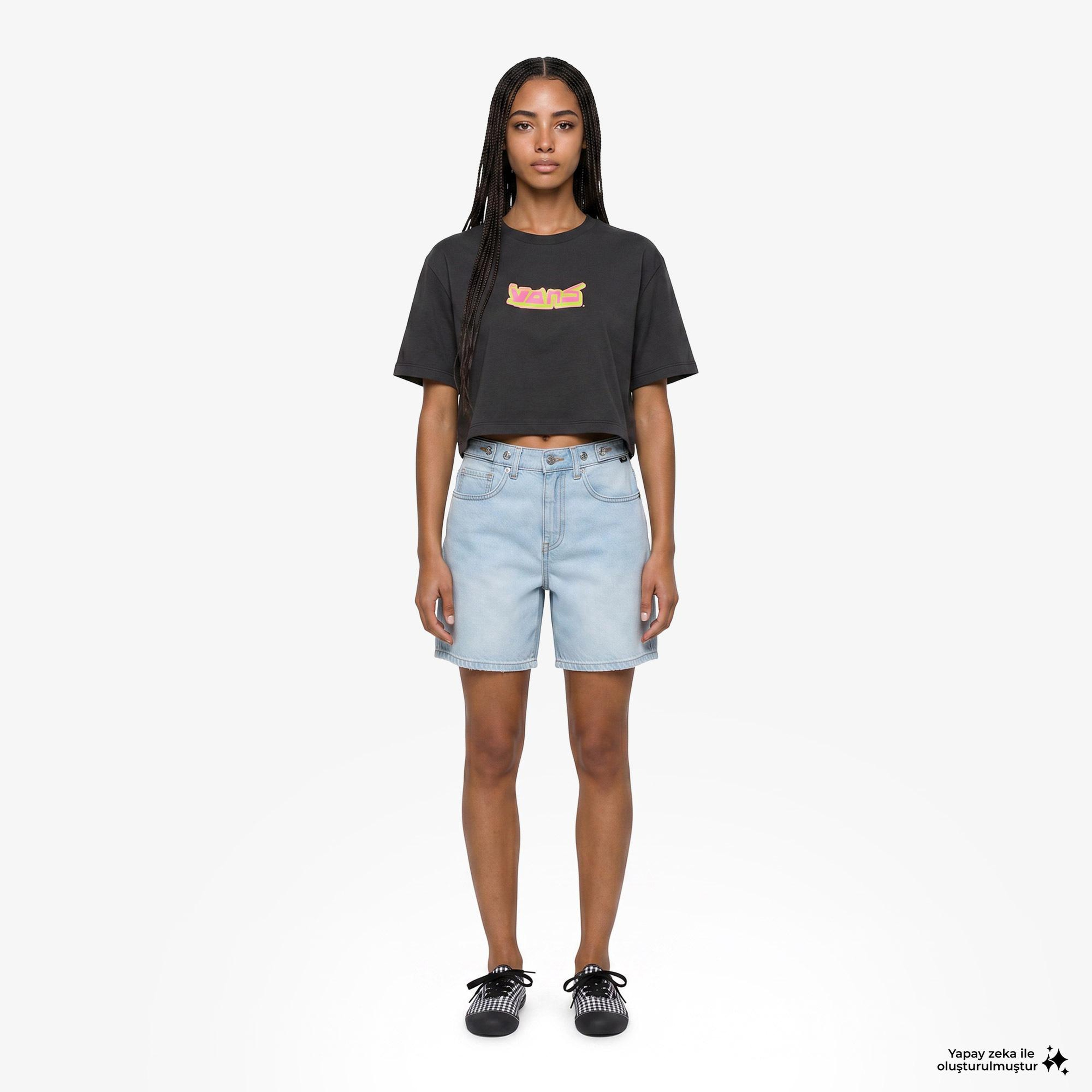 Vans Y2K Boho Relax Crop Kadın Siyah T-Shirt