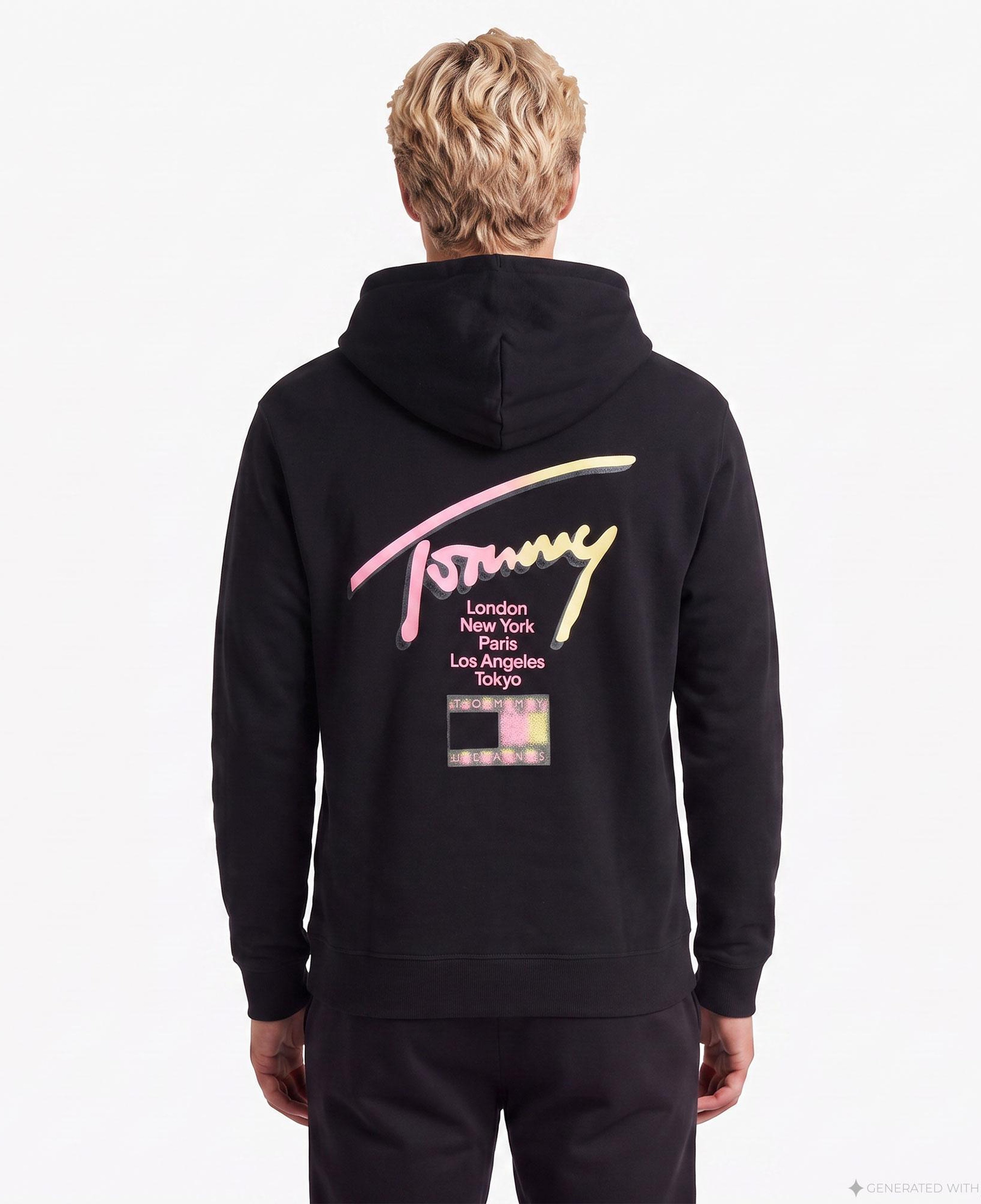 Tommy Hilfiger Rlx Signature Erkek Siyah Sweatshirt