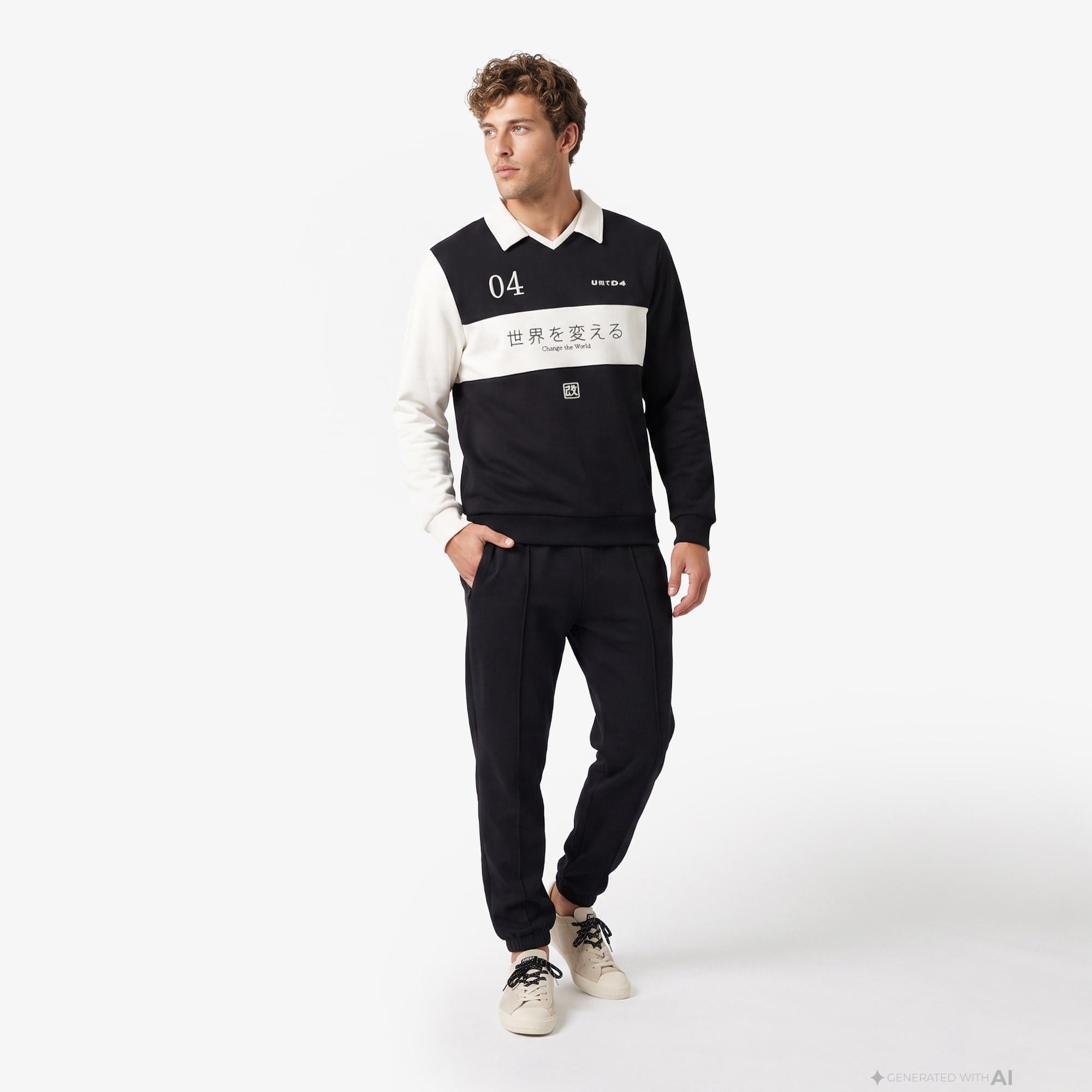 UNITED4 Regular Fit Erkek Siyah Sweatshirt