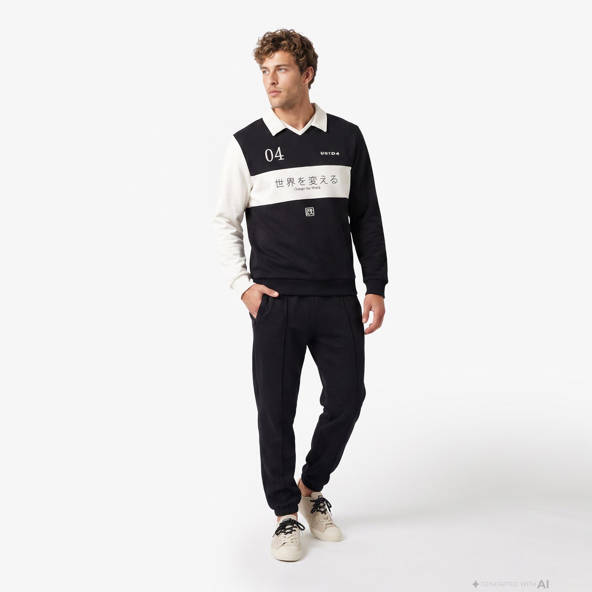 UNITED4 Regular Fit Erkek Siyah Sweatshirt