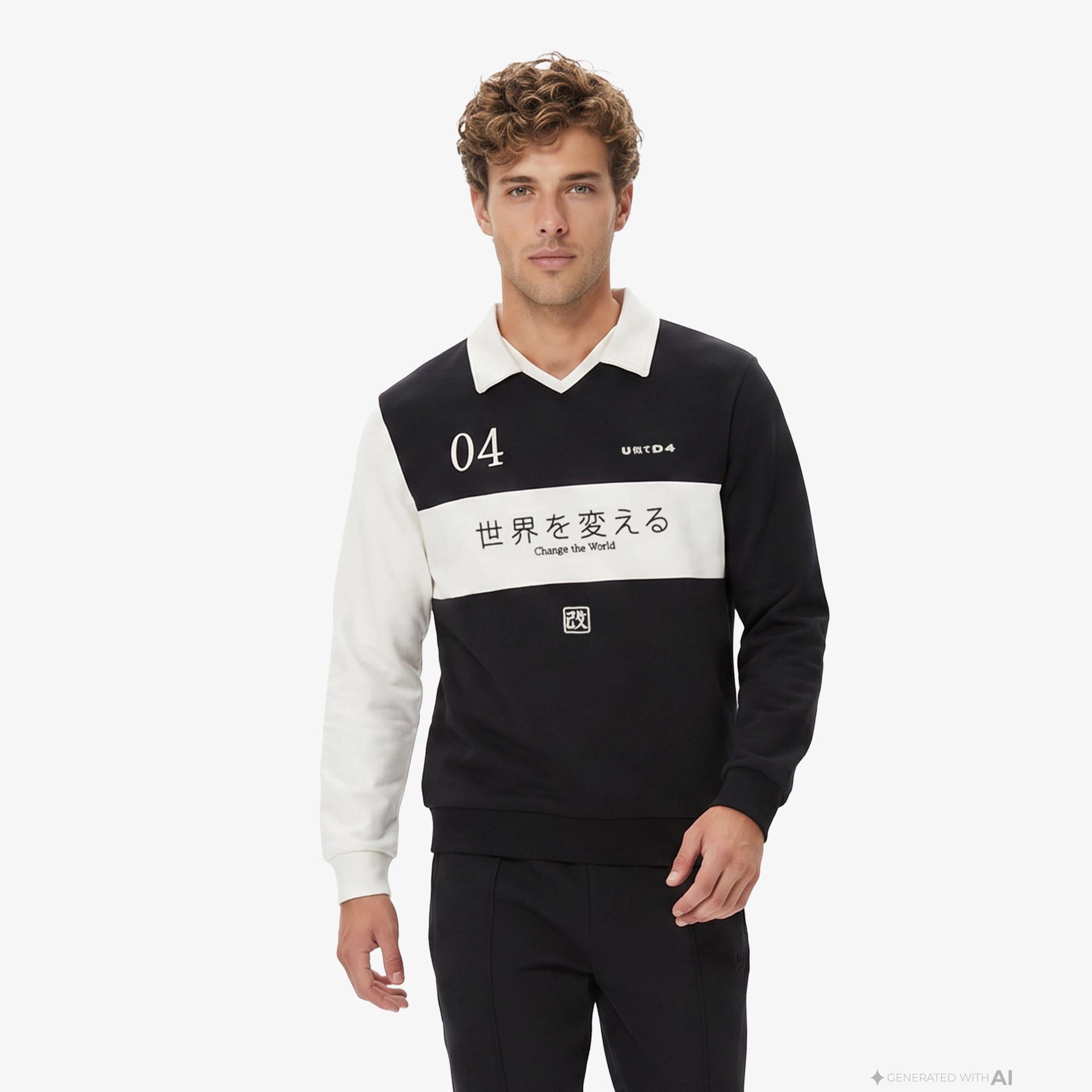 UNITED4 Regular Fit Erkek Siyah Sweatshirt