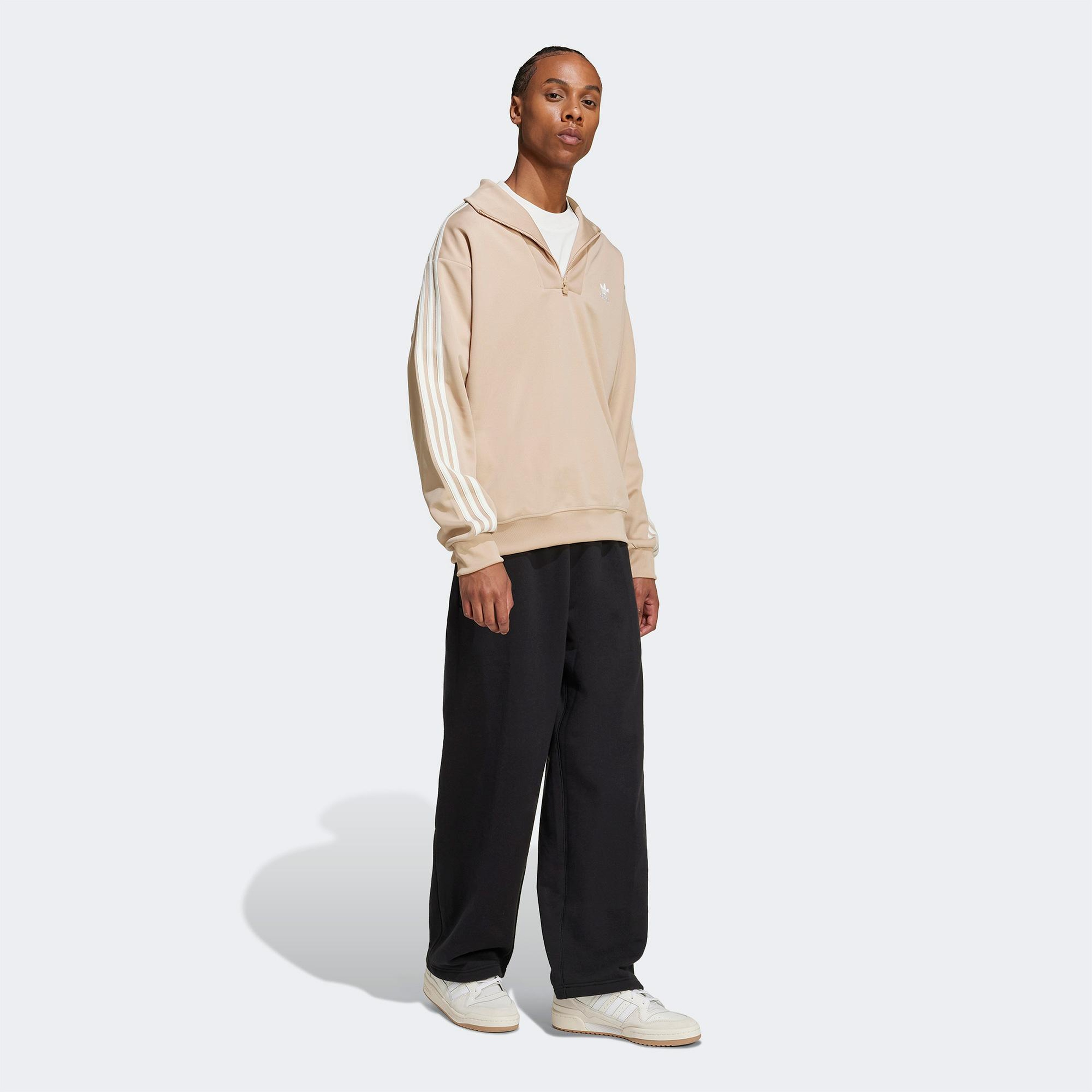 adidas Adicolor Funel Neck Erkek Bej Sweatshirt