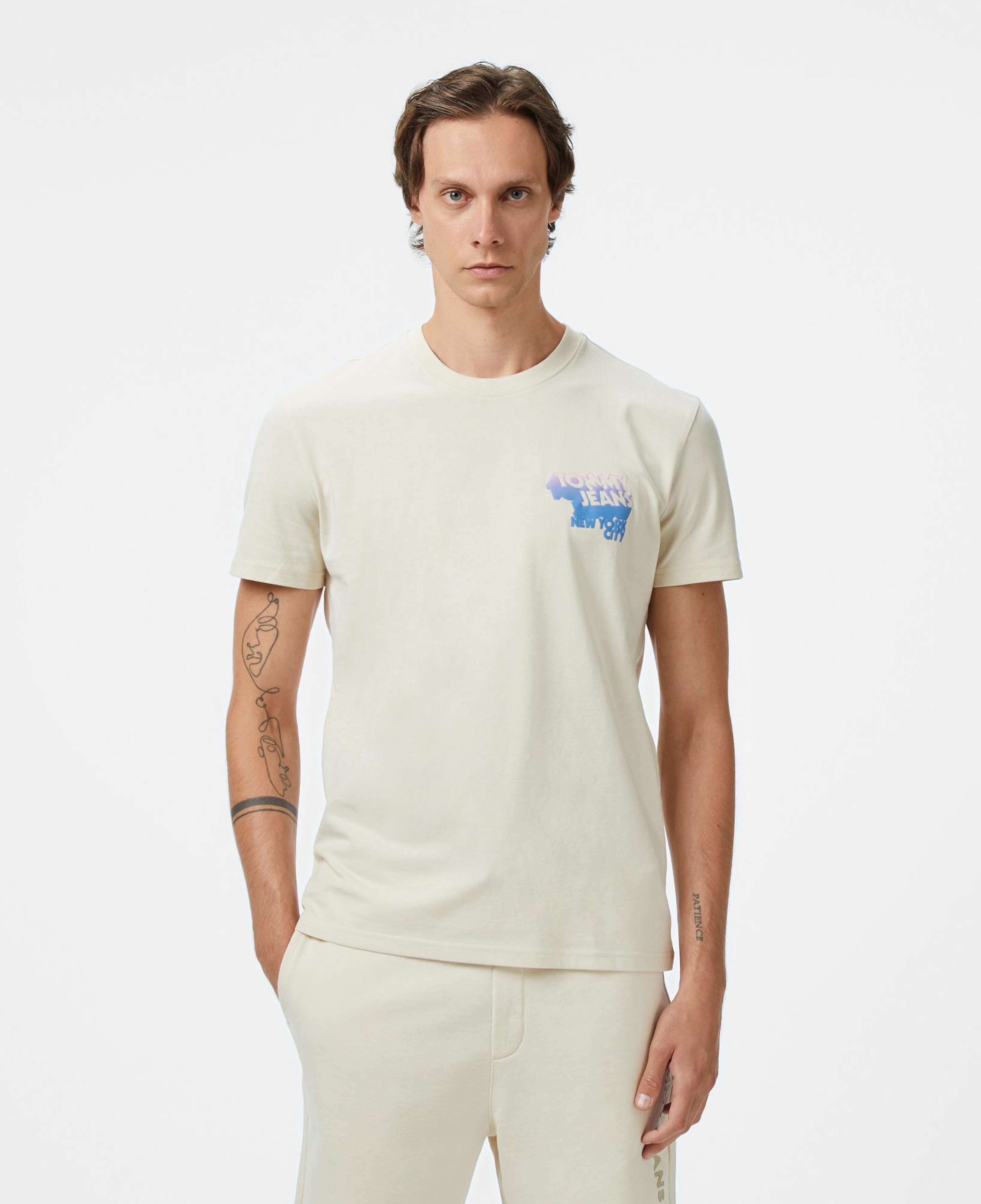 Tommy Hilfiger Back Logo Erkek Bej T-Shirt