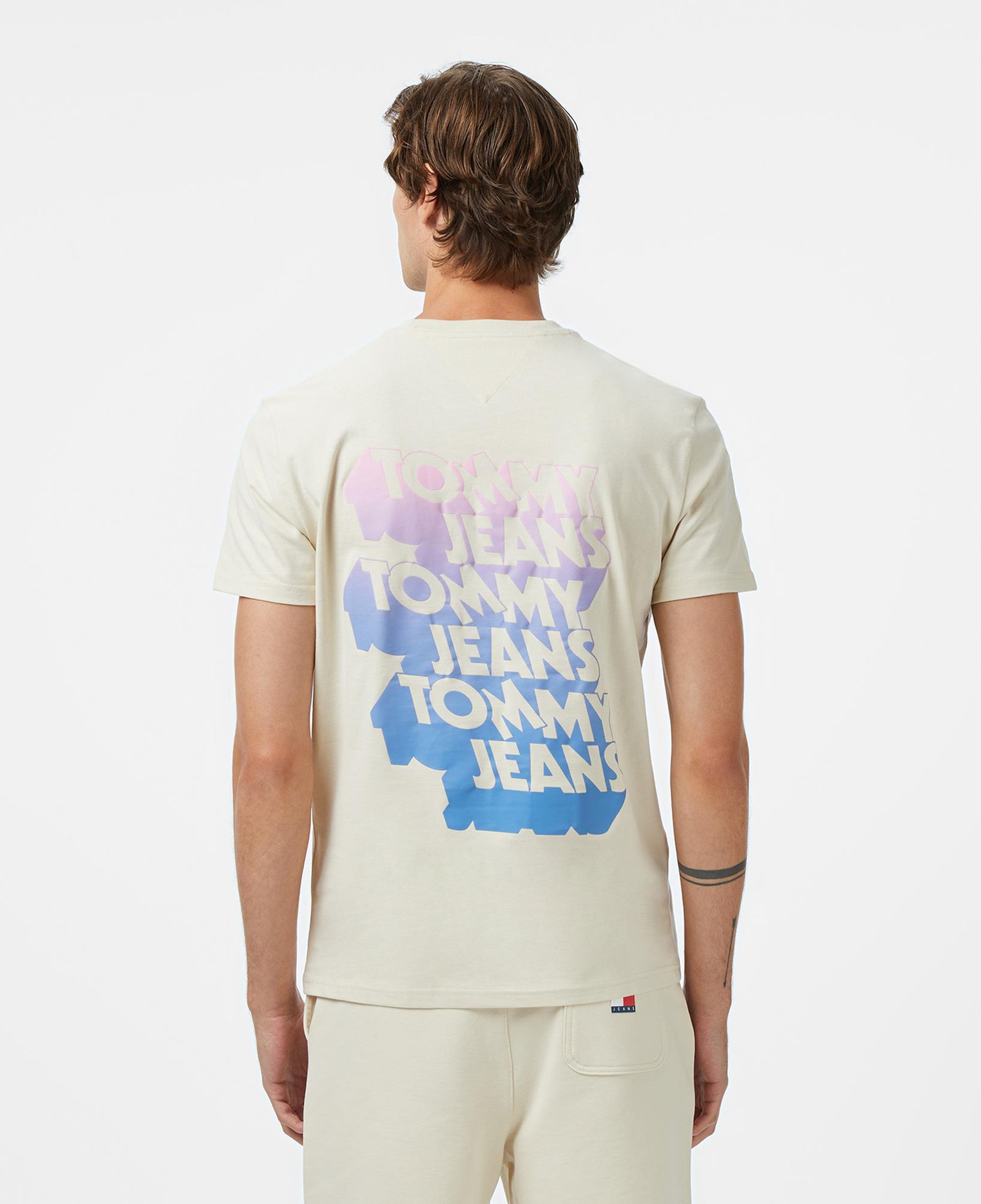 Tommy Hilfiger Back Logo Erkek Bej T-Shirt