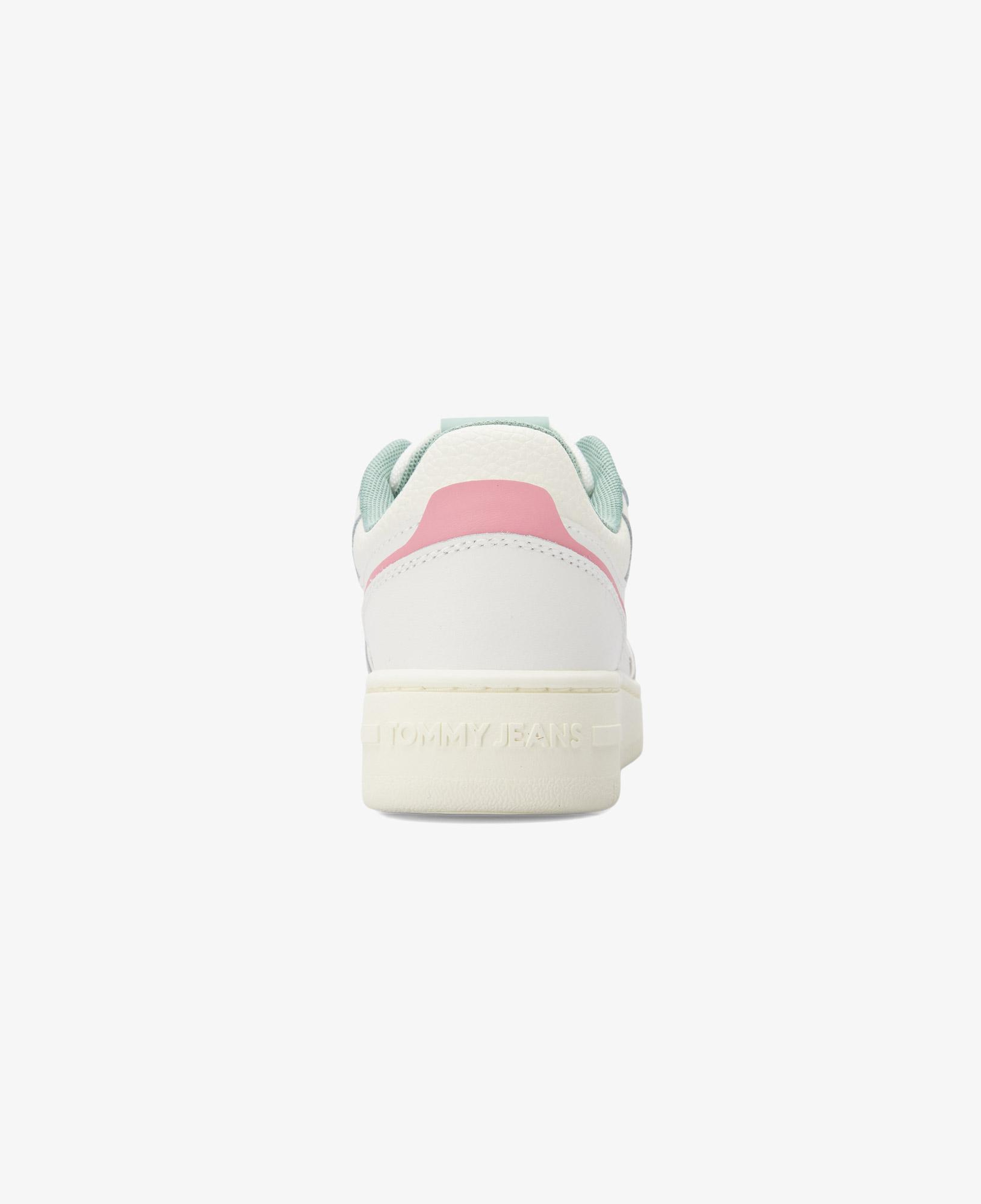 Tommy Jeans Retro Basket Kadın Beyaz/Pembe/Yeşil Spor Ayakkabı