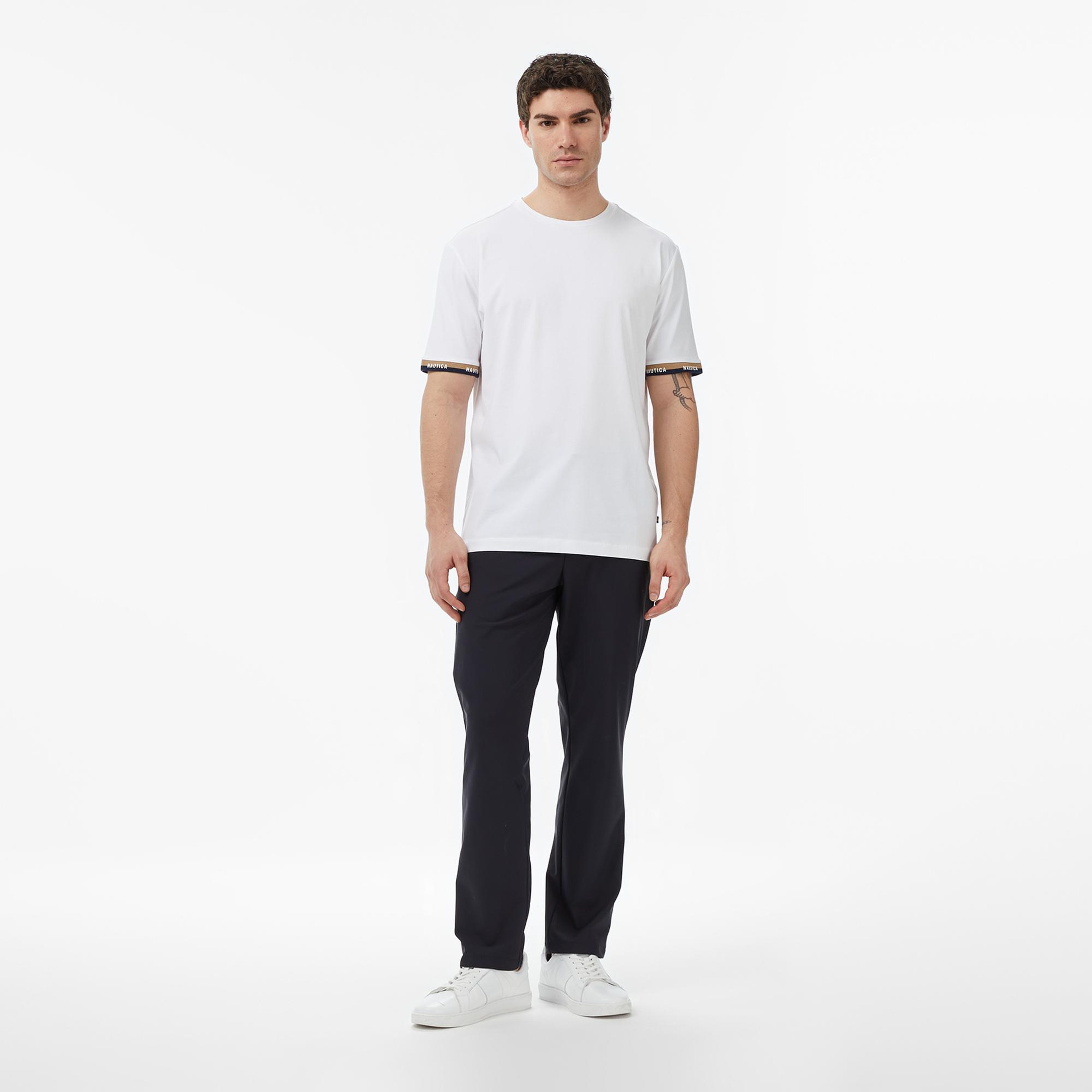 Nautica Erkek Beyaz Regular Fit T-Shirt