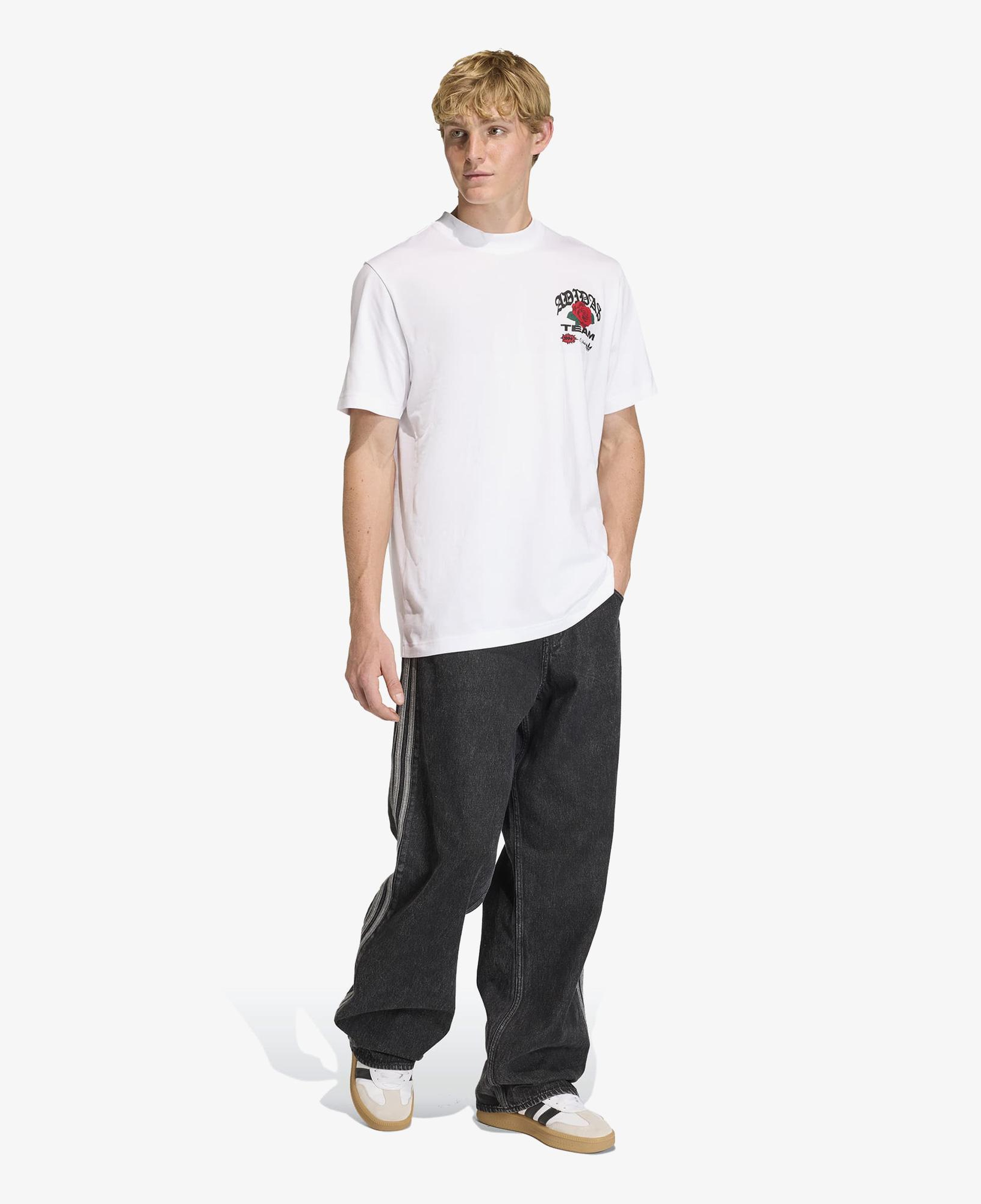 adidas Gfx Roses Erkek Beyaz T-Shirt