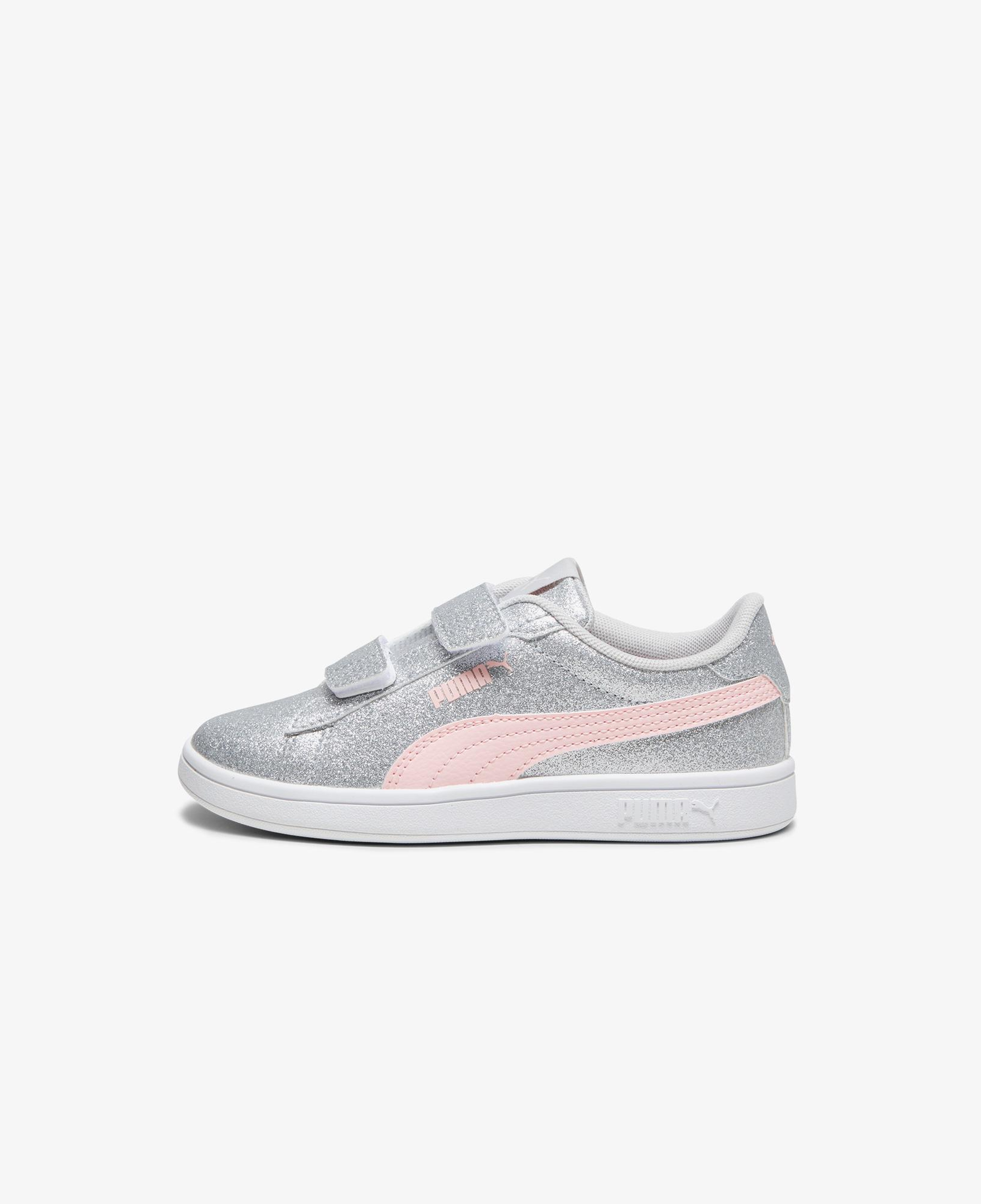 Puma Smash 3.0 Gliz Glam V Çocuk Gri Spor Ayakkabı