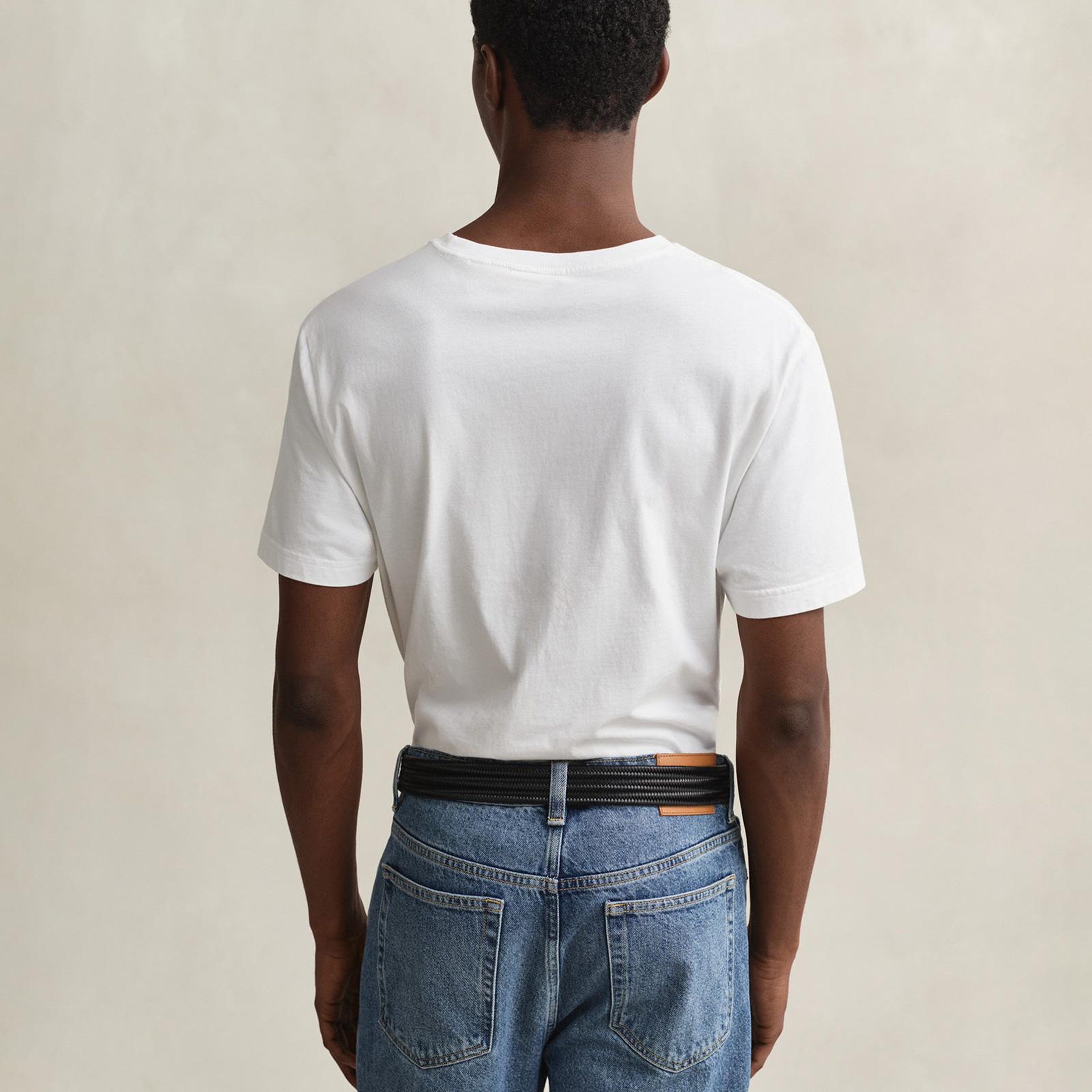 GANT Erkek Beyaz Regular Fit T-Shirt