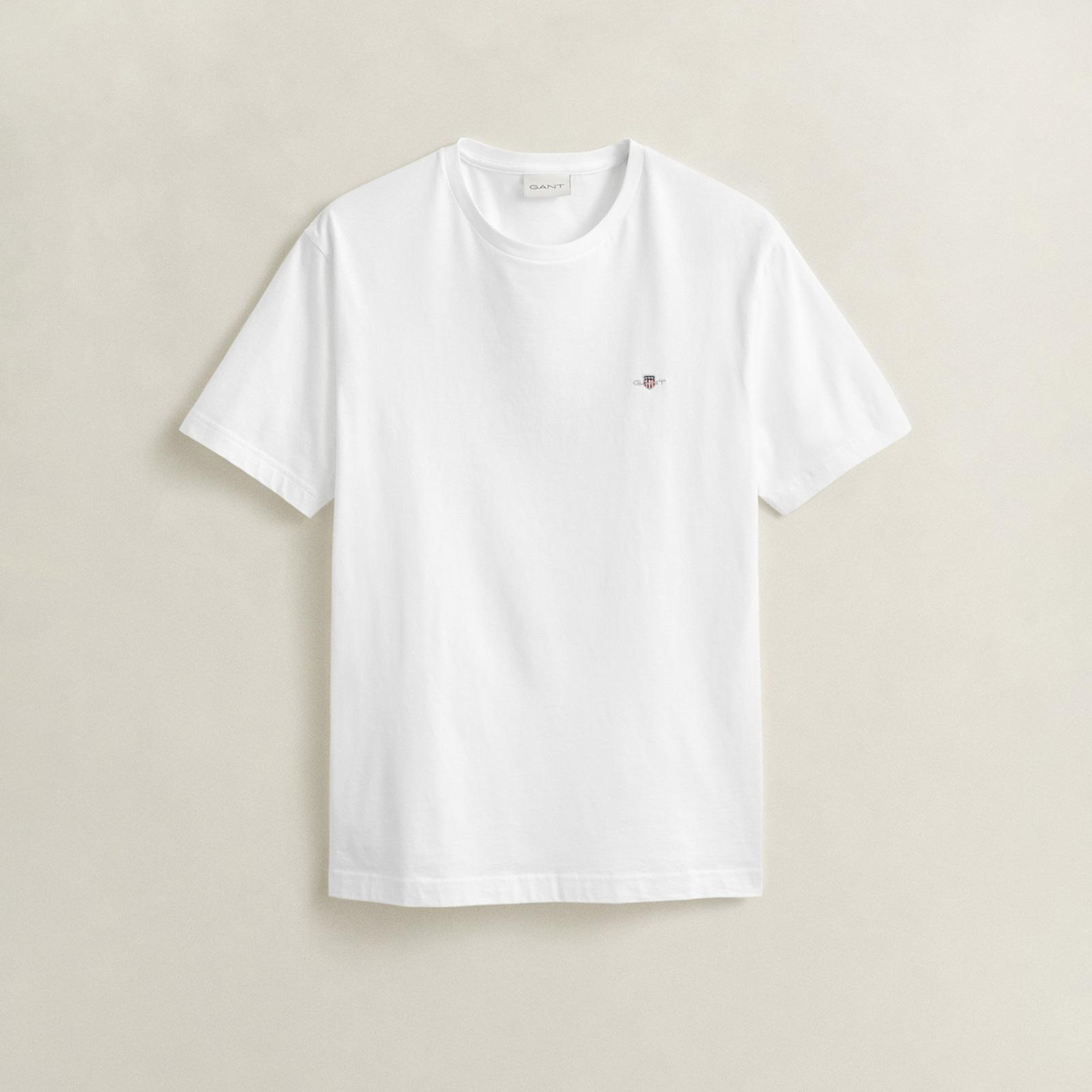 GANT Erkek Beyaz Regular Fit T-Shirt