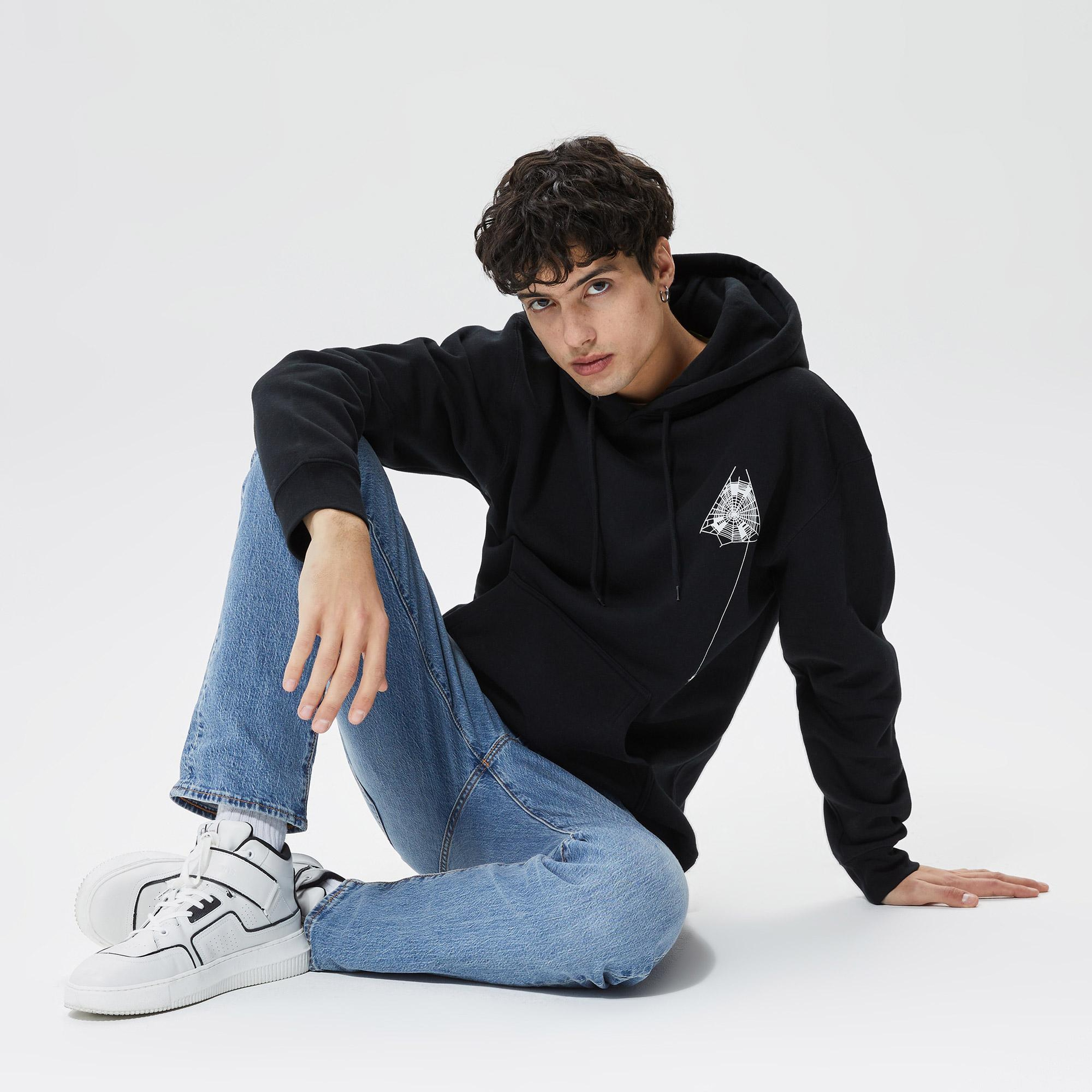 Huf Tangled Web Erkek Siyah Hoodie