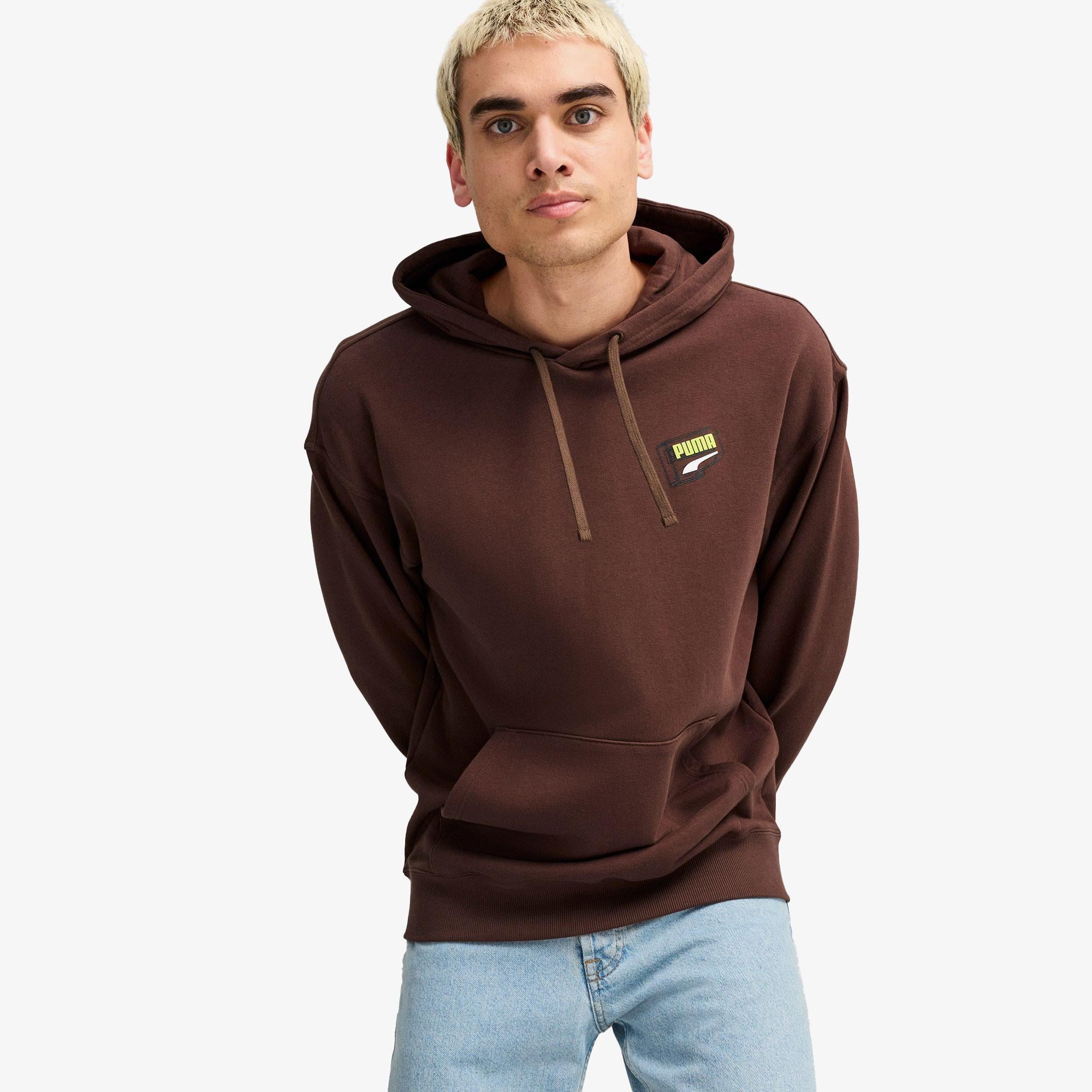 Puma Downtown Graphic Hoodie Unisex Kahverengi Hoodie