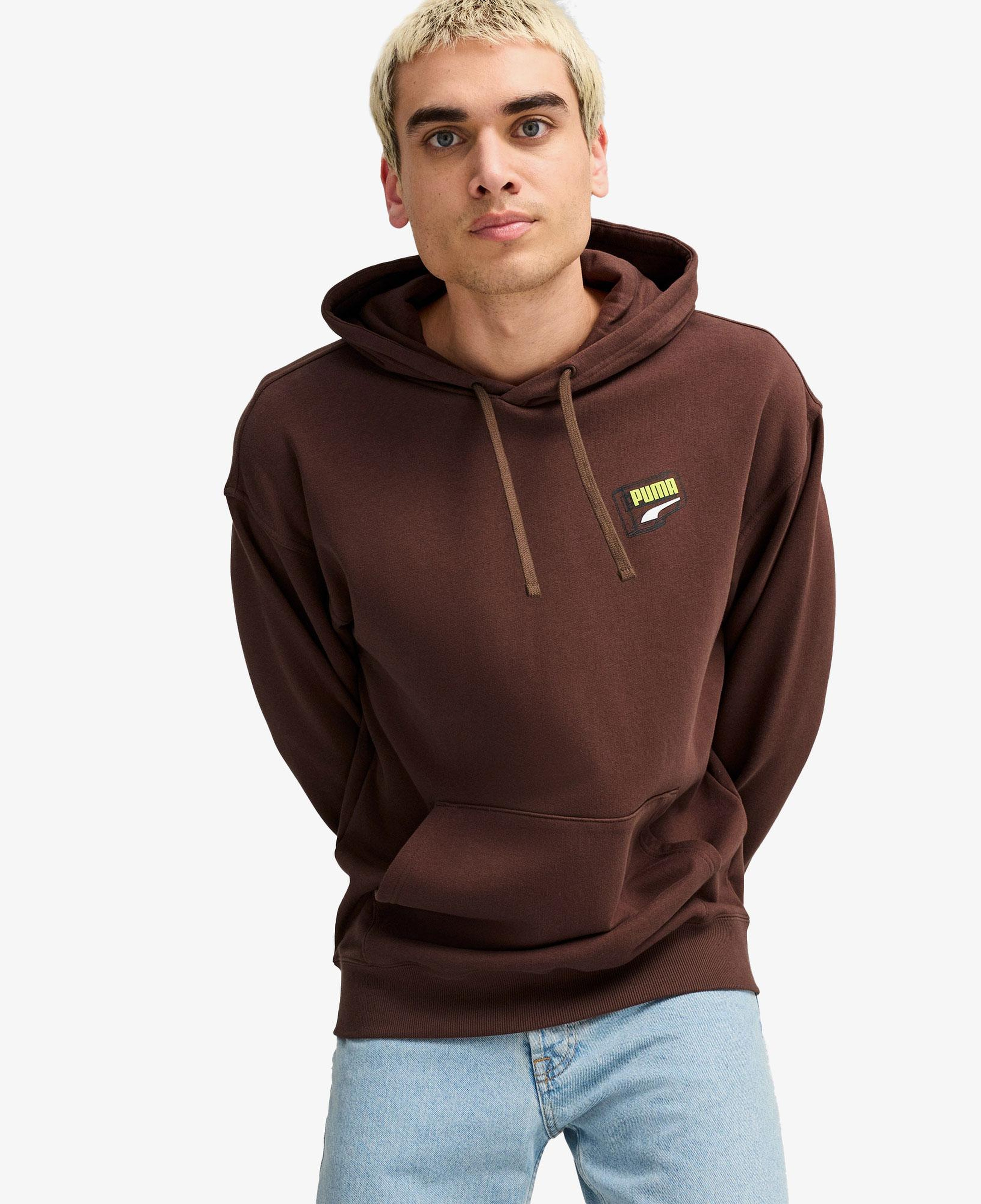 Puma Downtown Graphic Hoodie Unisex Kahverengi Hoodie