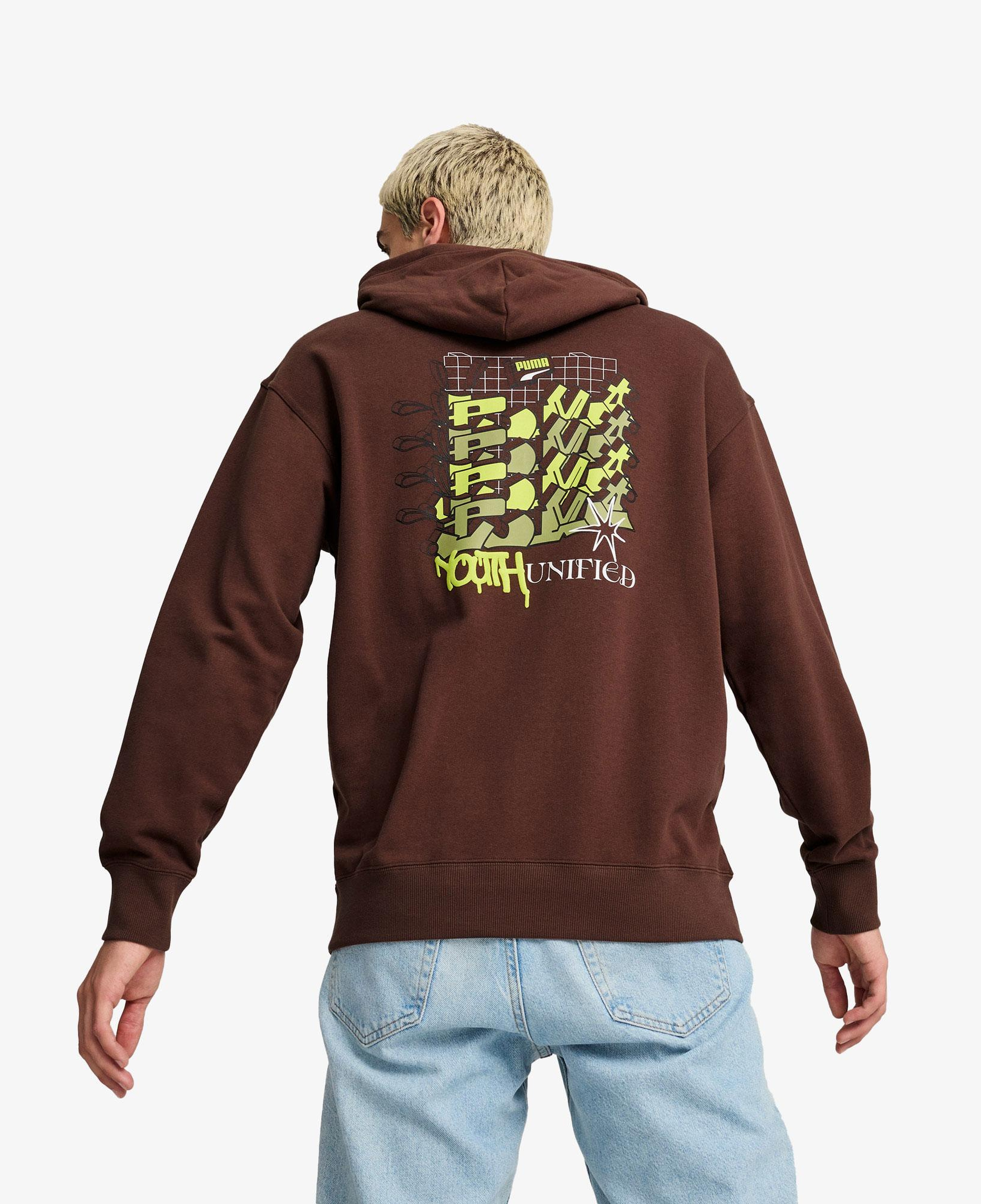 Puma Downtown Graphic Hoodie Unisex Kahverengi Hoodie