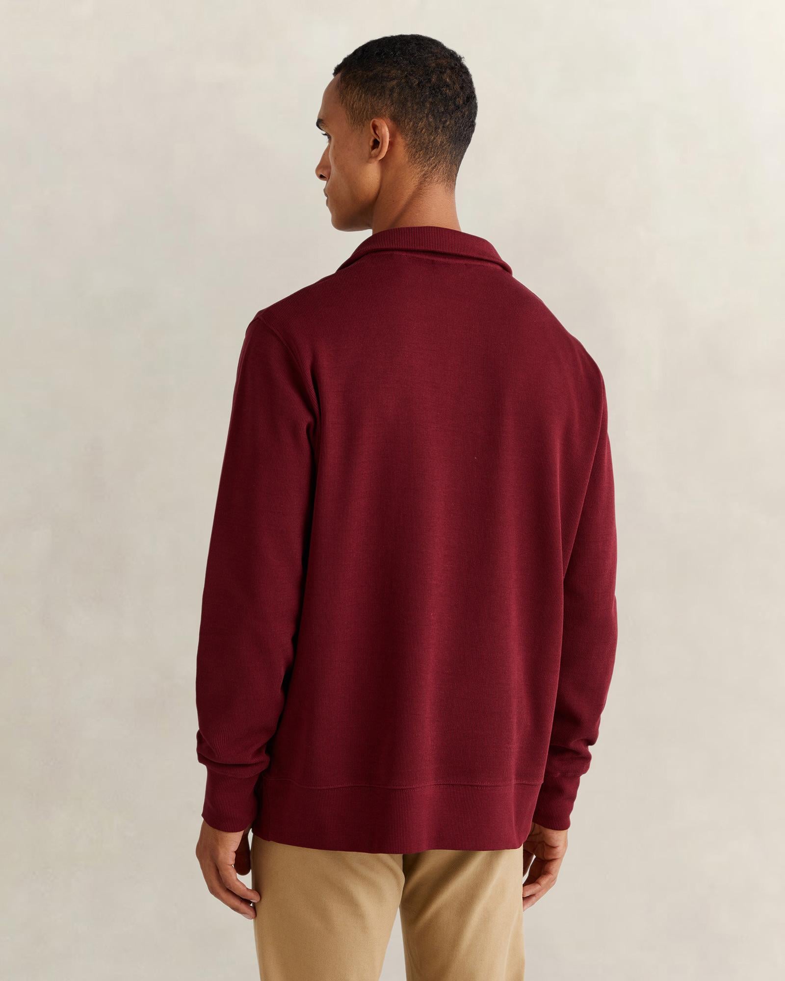 GANT Erkek Bordo Regular Fit Yarım Fermuarlı Sweatshirt