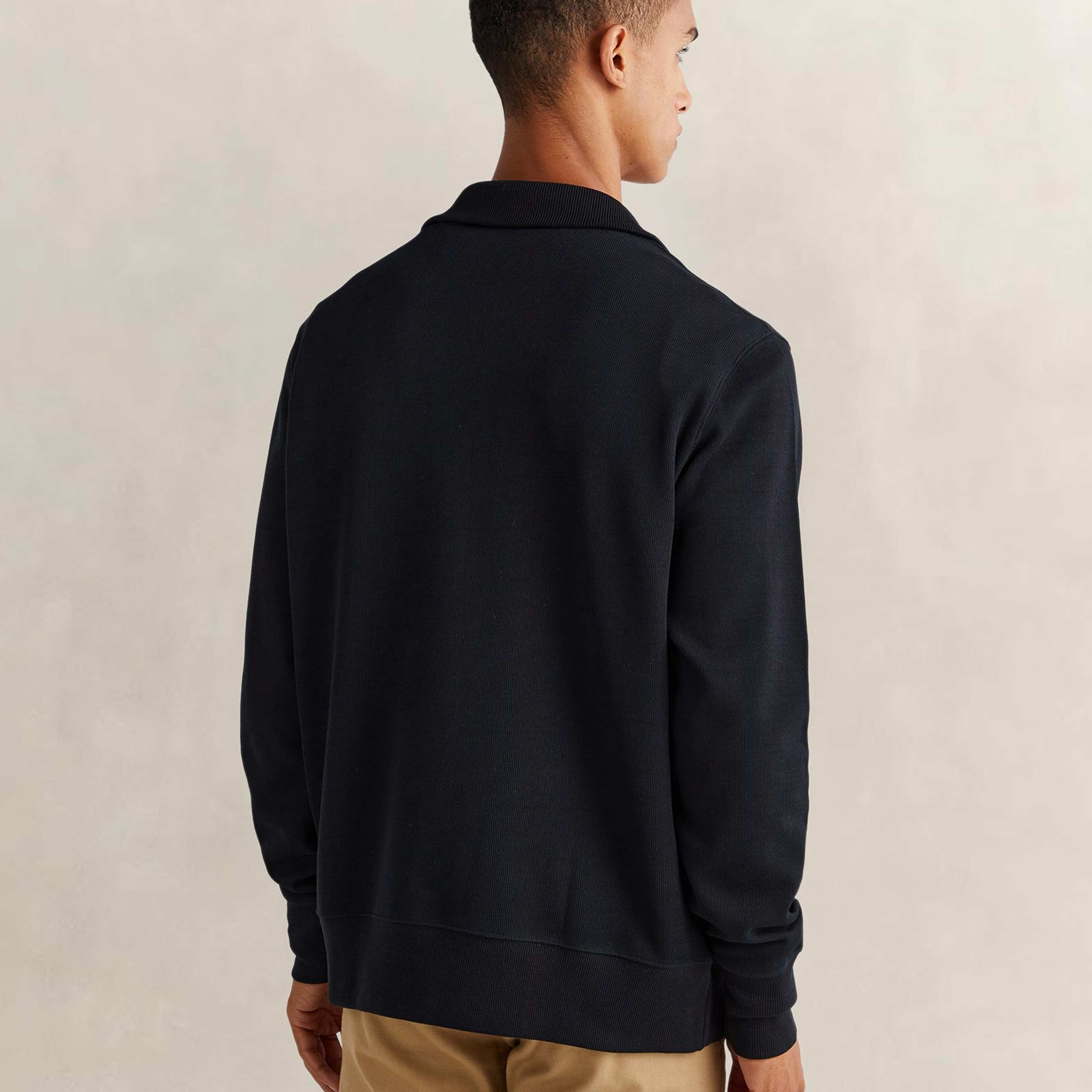 GANT Erkek Siyah Regular Fit Yarım Fermuarlı Sweatshirt