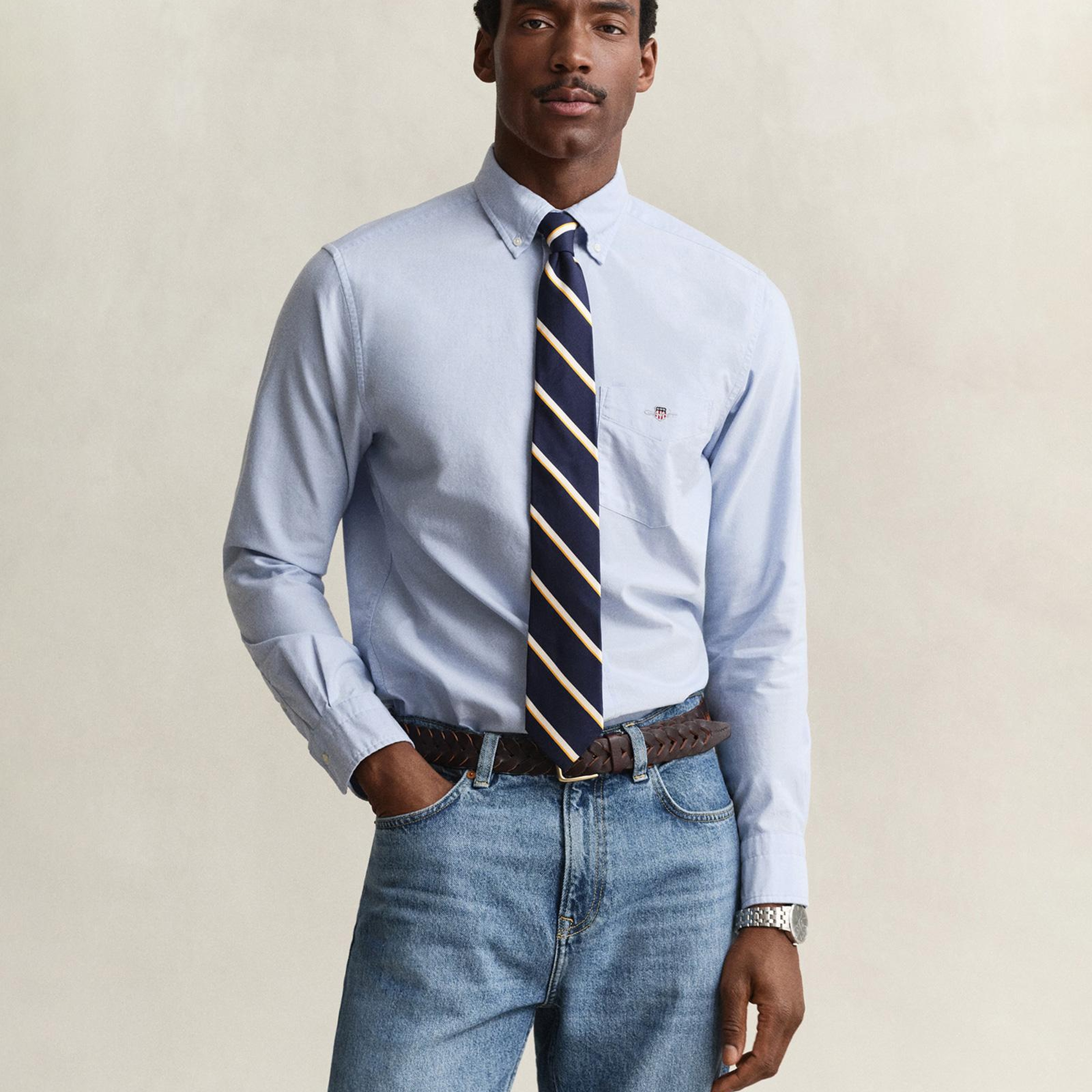 GANT Erkek Mavi Regular Fit Oxford Gömlek