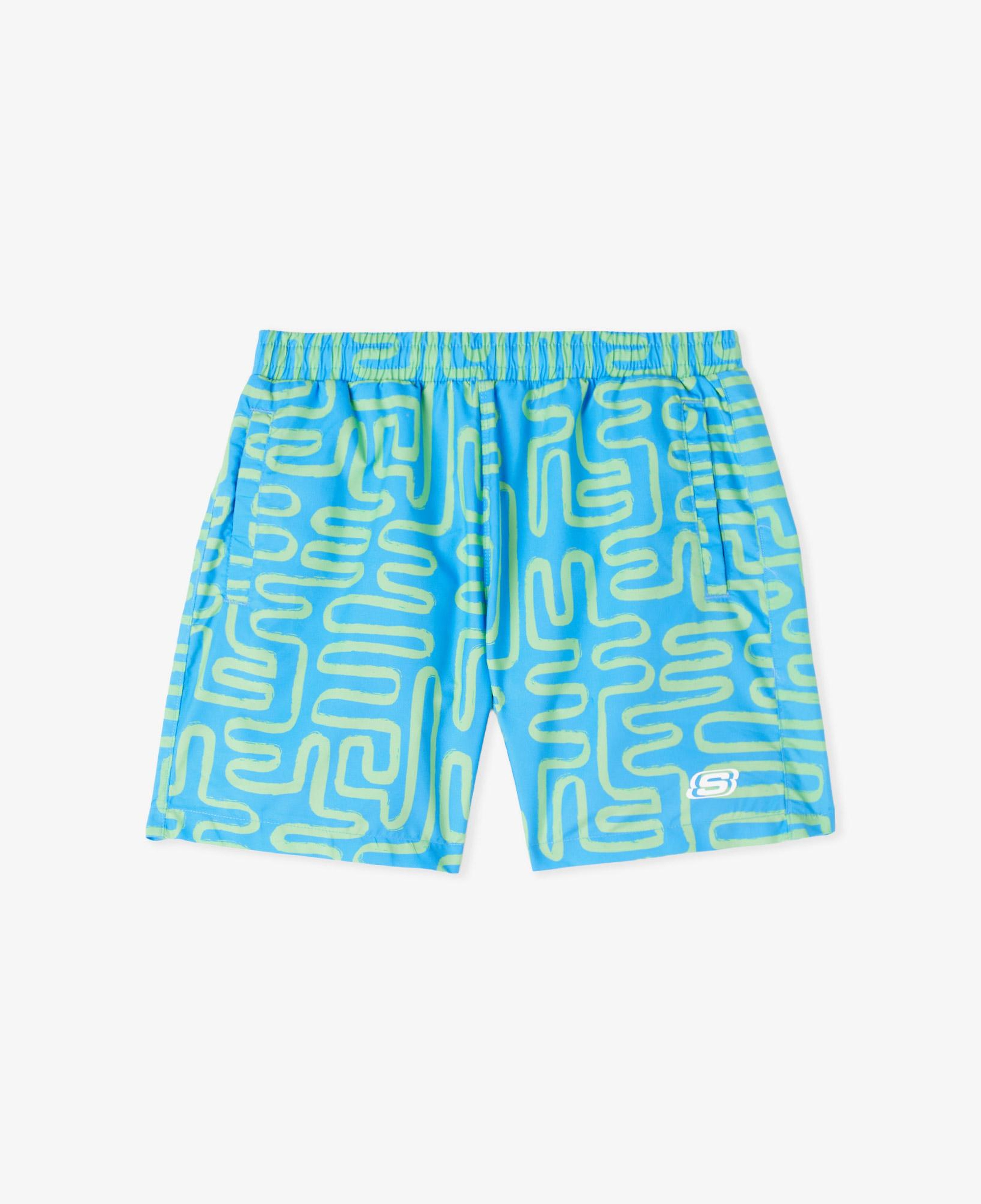 Skechers B5 Inch Allover Print Çocuk Mavi Deniz Şortu
