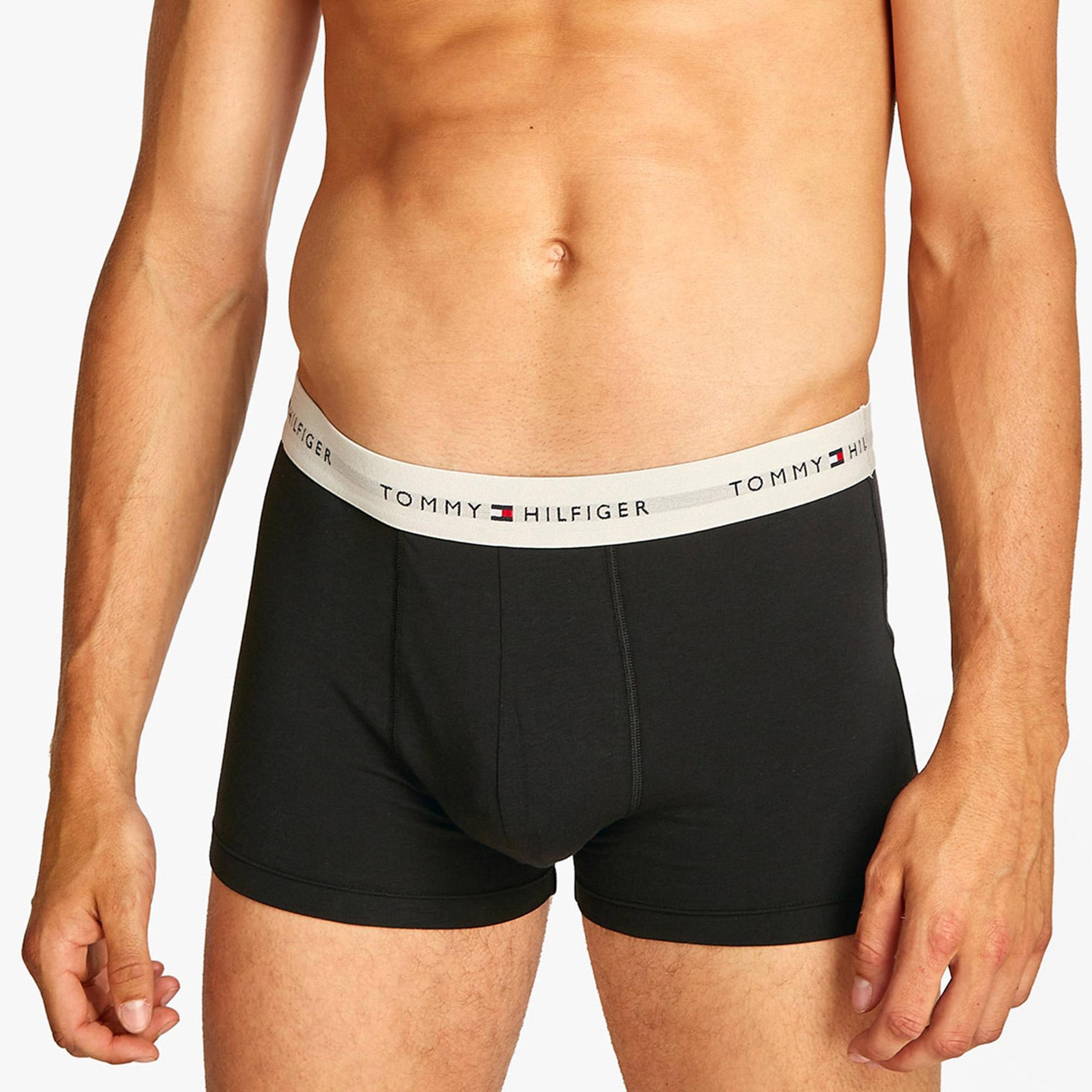 Tommy Hilfiger Wb Trunk Erkek Mavi/Gri Bantlı 3'lü Siyah Boxer