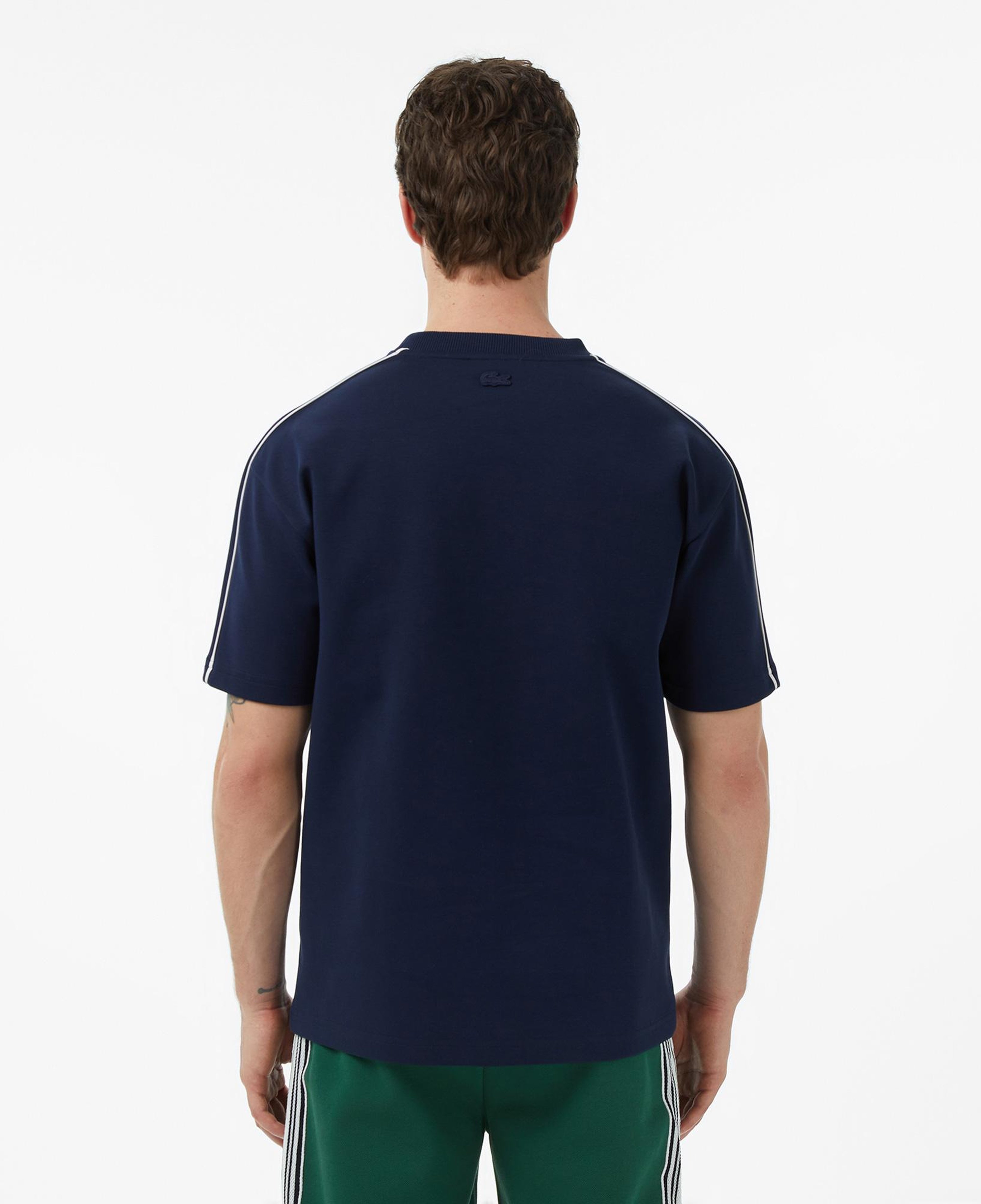 Erkek Relaxed Fit Bisiklet Yaka Baskılı Lacivert T-Shirt