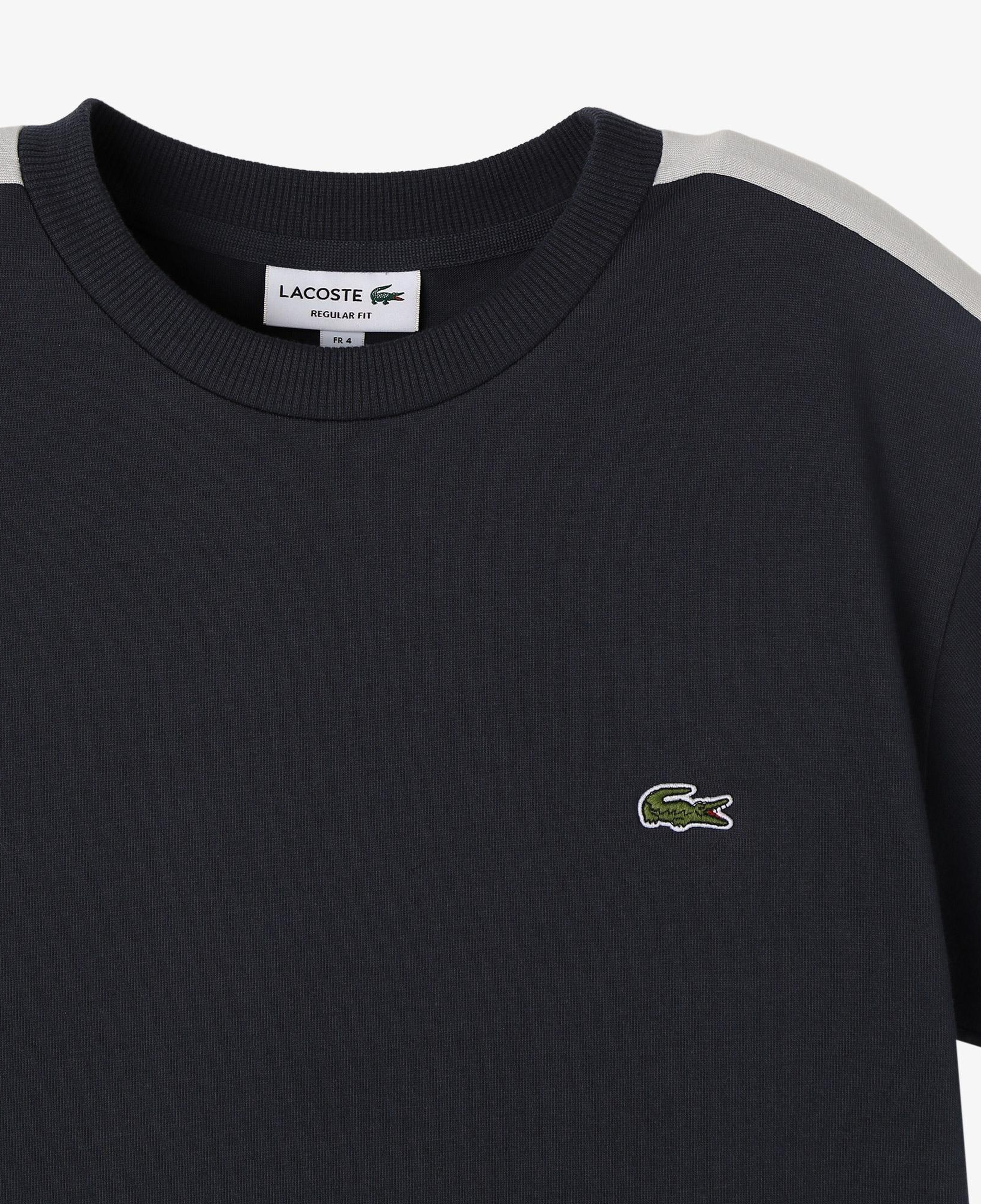 Lacoste Erkek Regular Fit Bisiklet Yaka Renk Bloklu Koyu Gri T-Shirt