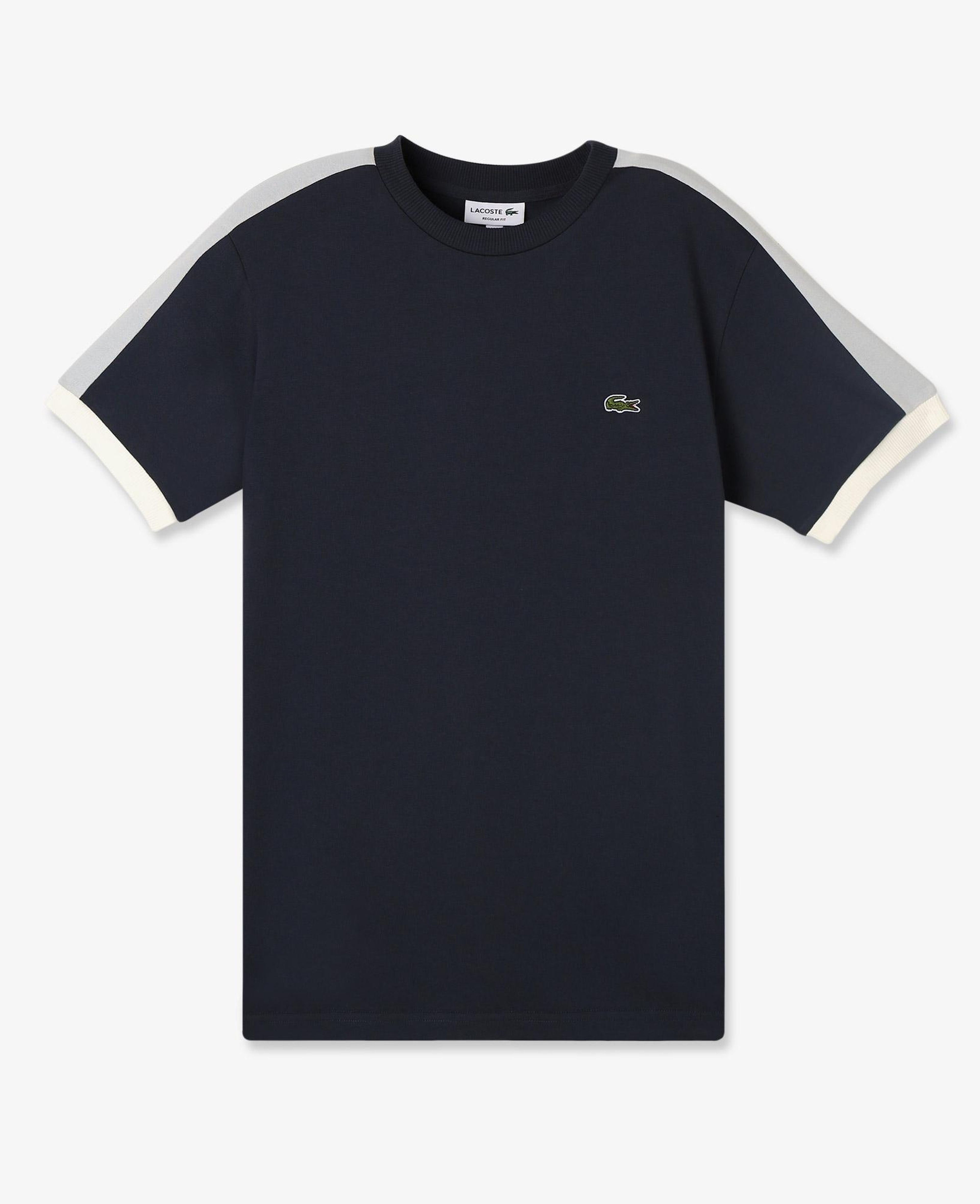 Lacoste Erkek Regular Fit Bisiklet Yaka Renk Bloklu Koyu Gri T-Shirt
