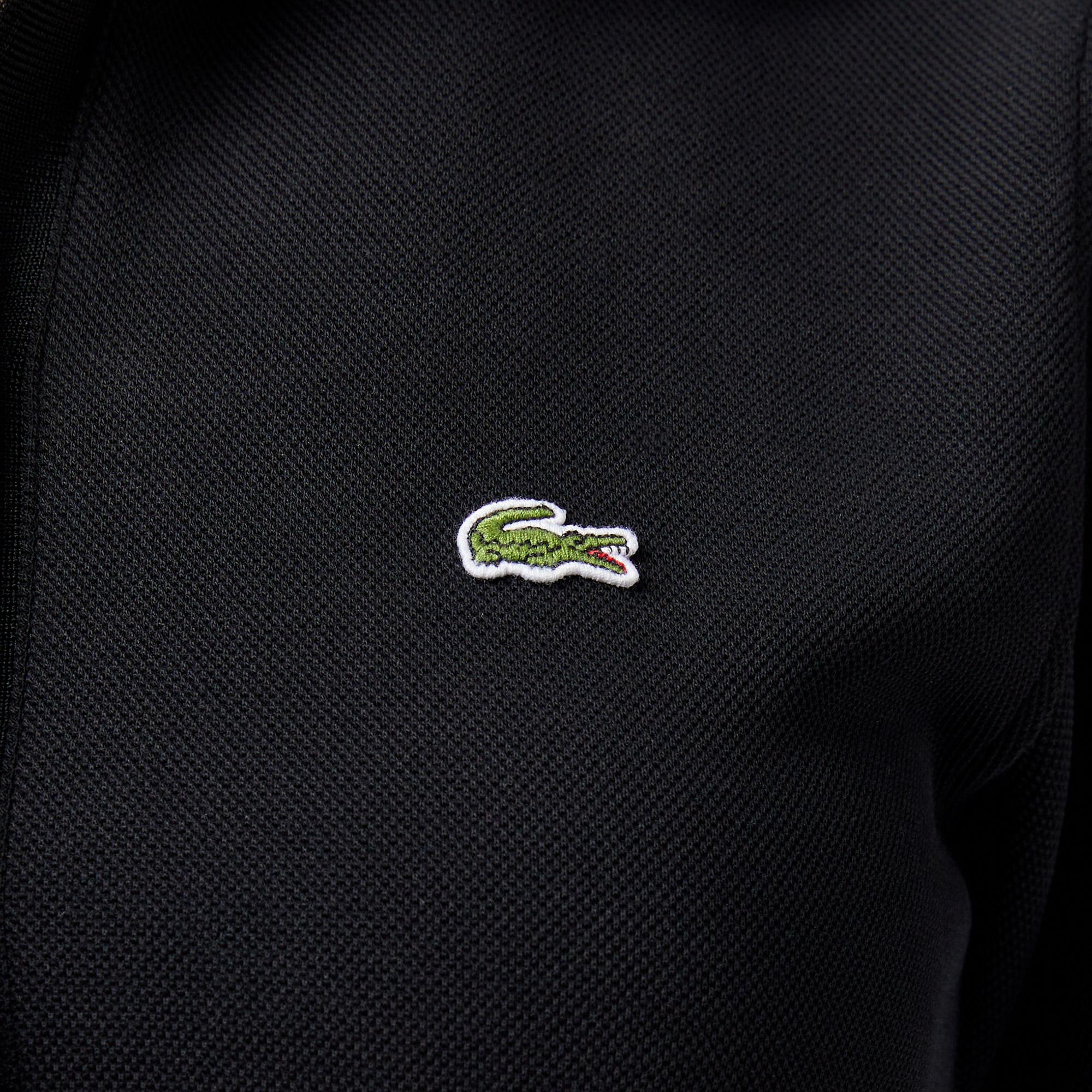 Kadın Classic Fit Kısa Kollu Polo Yaka Siyah Elbise
