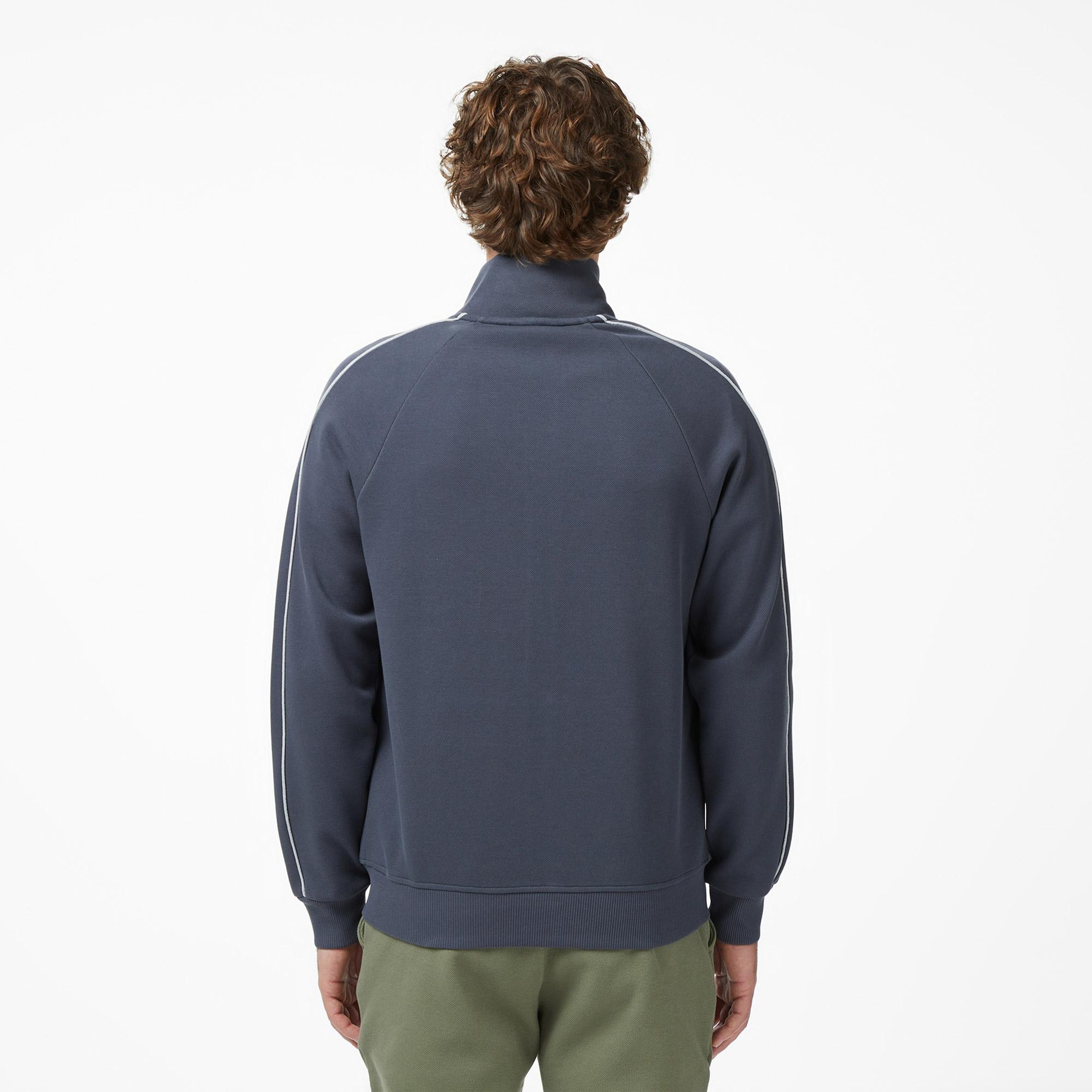 Erkek Regular Fit Fermuarlı Koyu Gri Sweatshirt