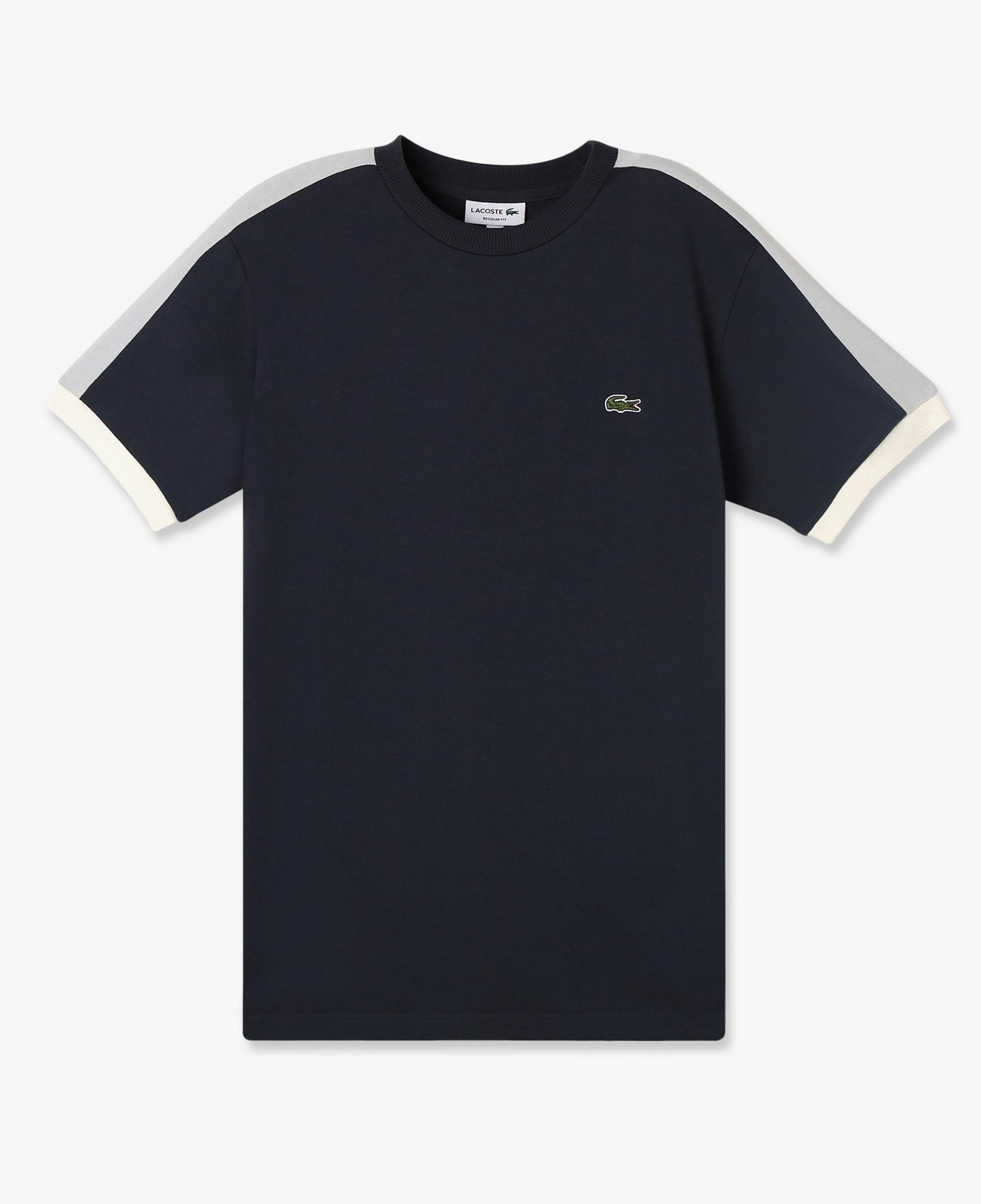 Erkek Regular Fit Bisiklet Yaka Renk Bloklu Koyu Gri T-Shirt