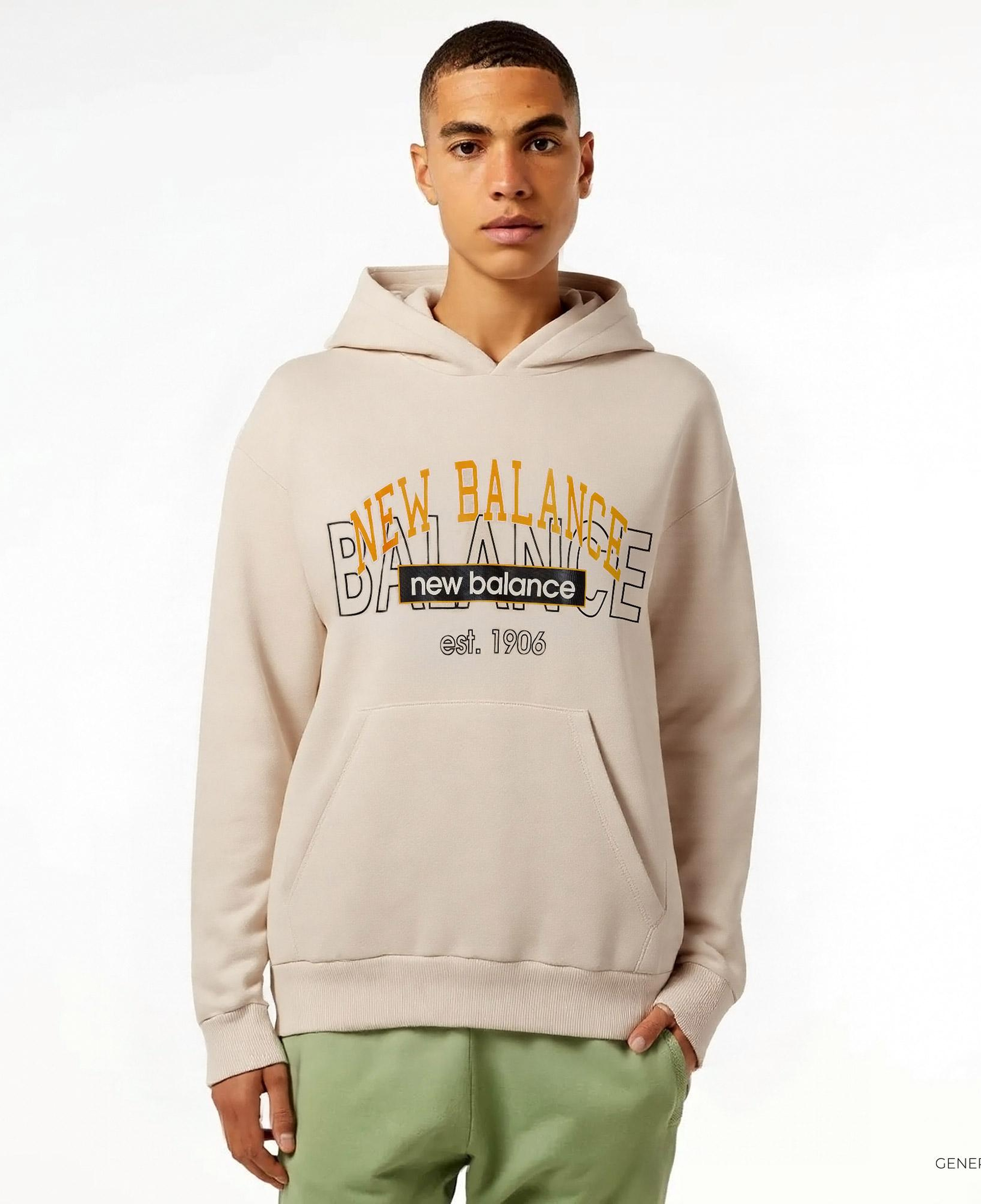 New Balance UNH3406 Unisex Bej Sweatshirt
