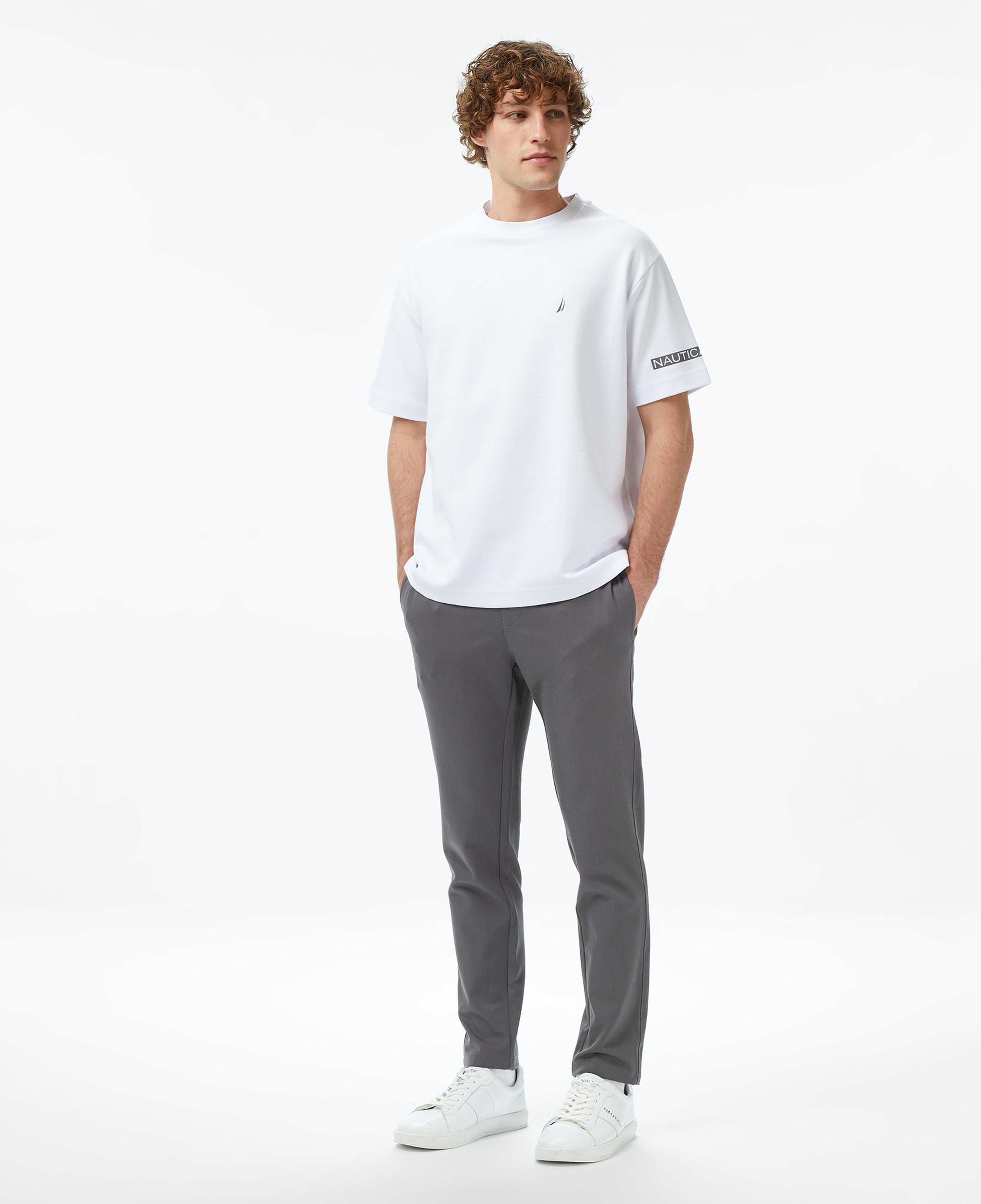 Nautica Erkek Beyaz Oversize T-Shirt