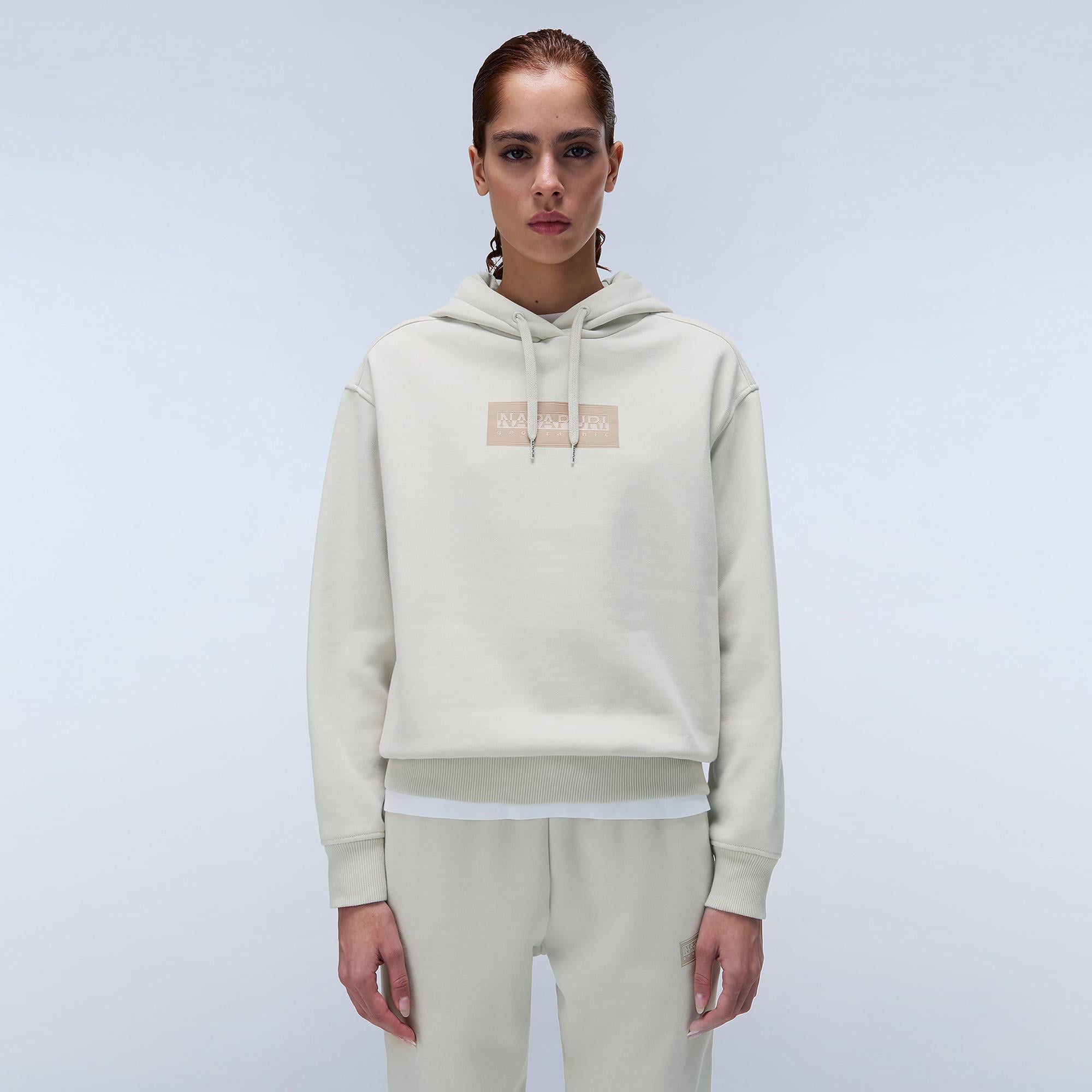 Napapijri Box Logo Kadın Bej Sweatshirt