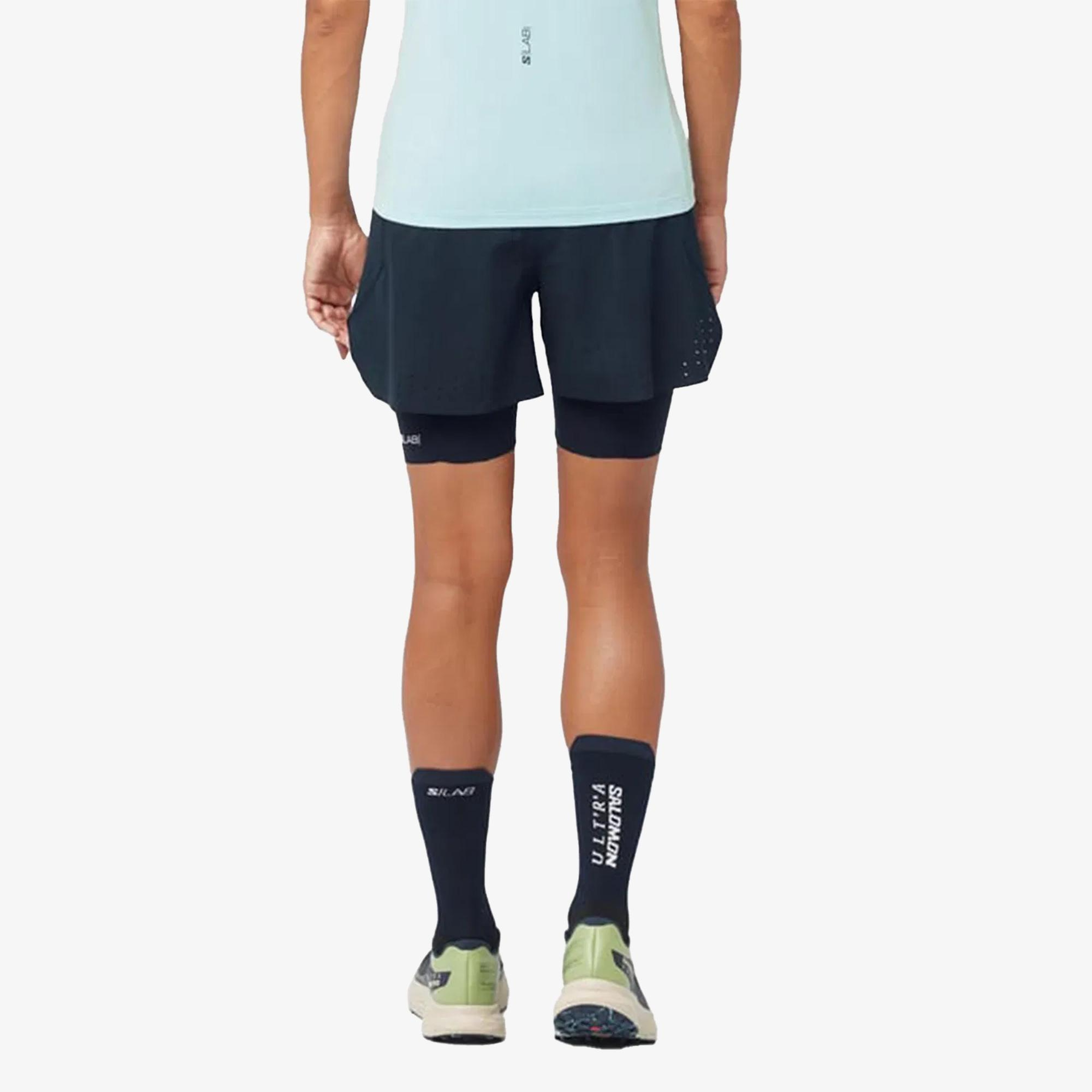 Salomon S/LAB Ultra 2IN1 Kadın Lacivert Koşu Şortu