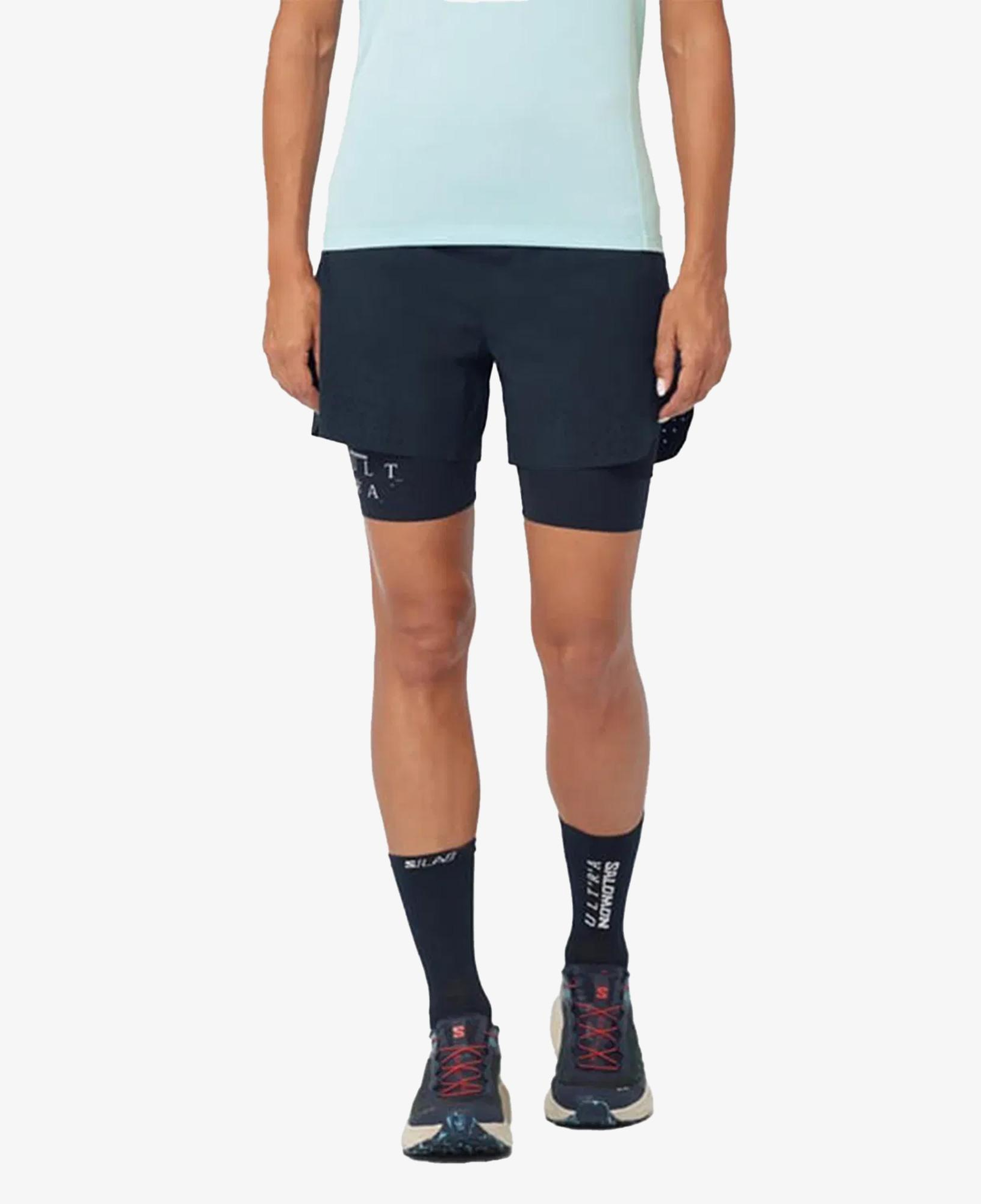 Salomon S/LAB Ultra 2IN1 Kadın Lacivert Koşu Şortu