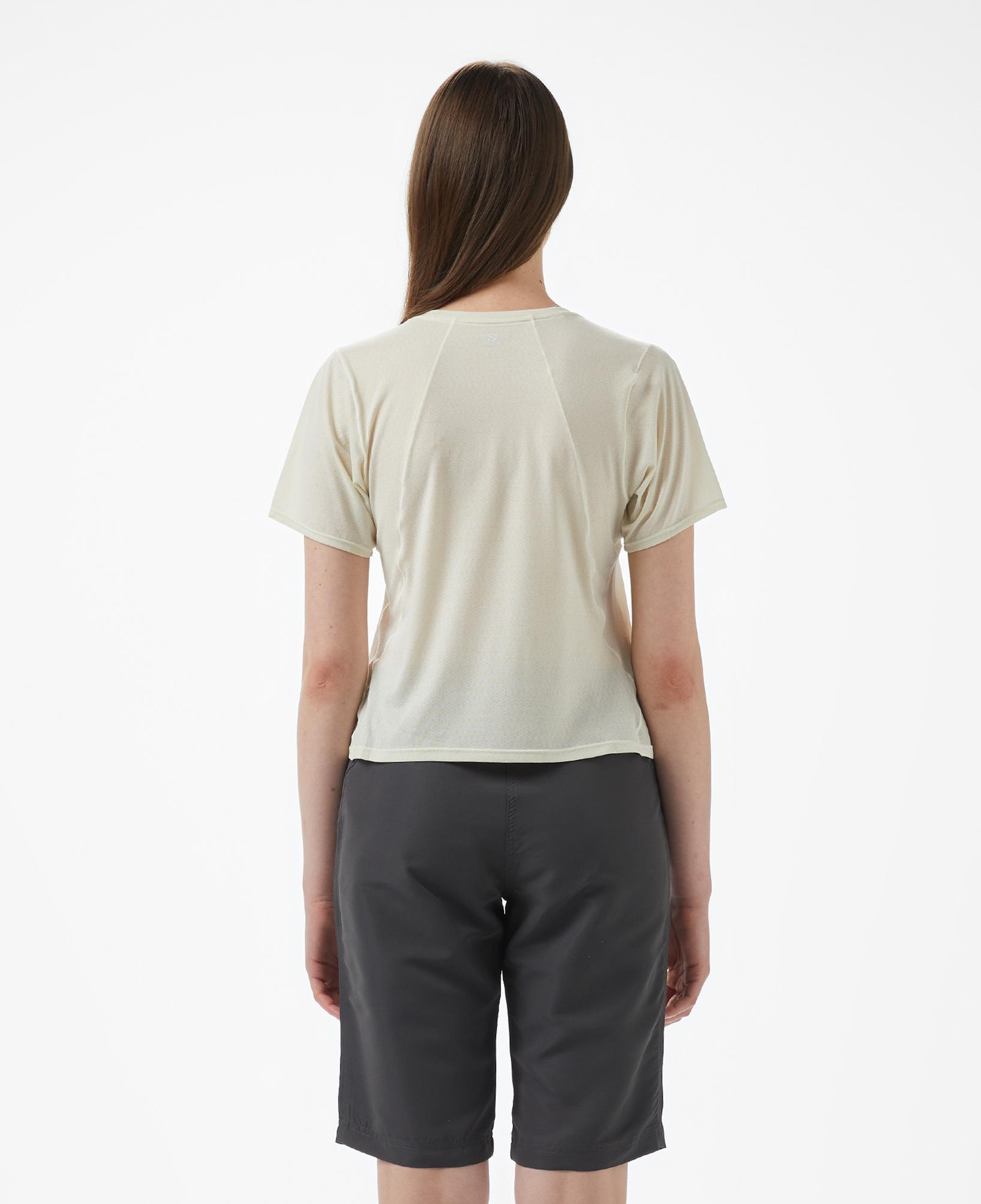 Salomon Shkout Air Crop Ss Kadın Krem Koşu T-Shirt