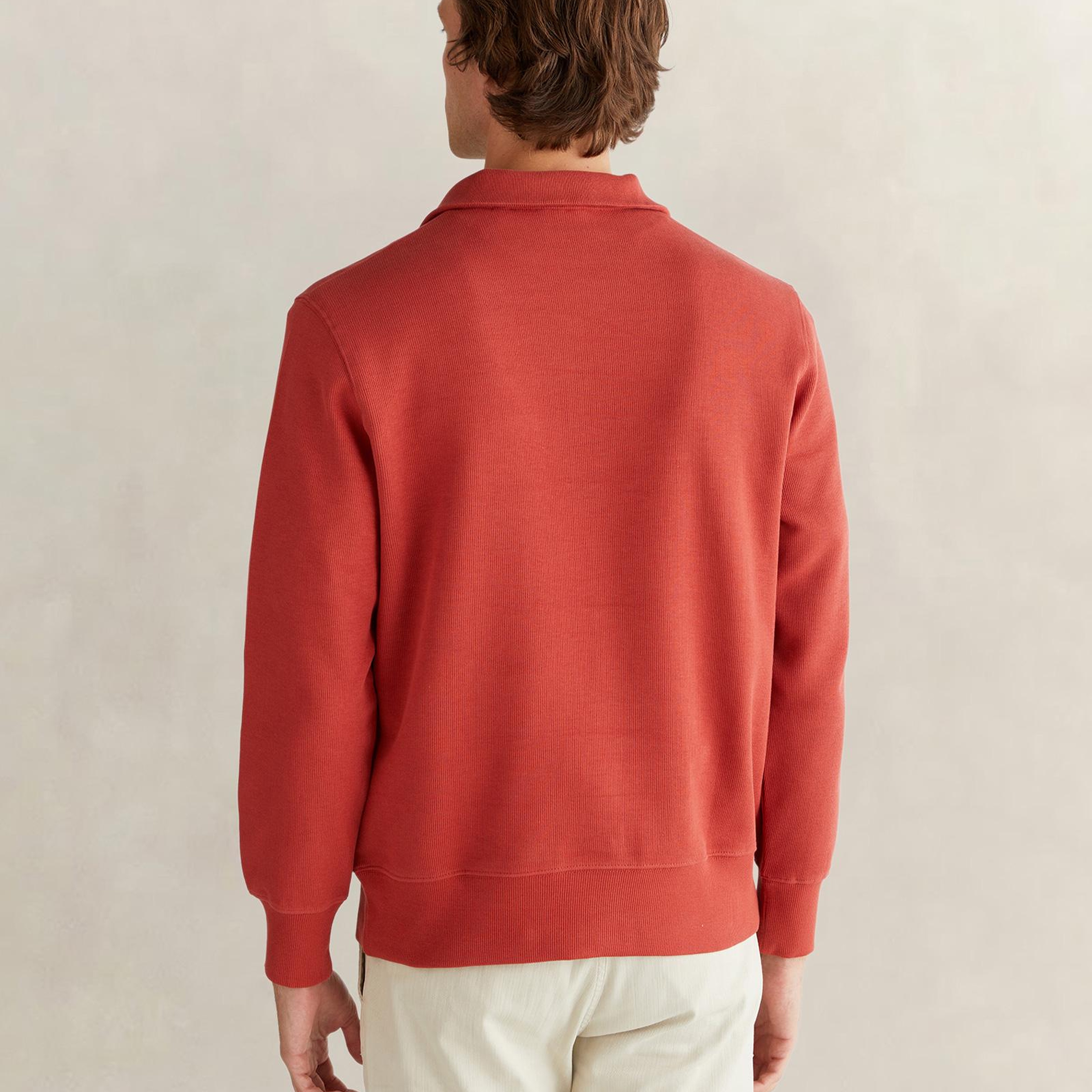 GANT Erkek Kırmızı Regular Fit Yarım Fermuarlı Sweatshirt