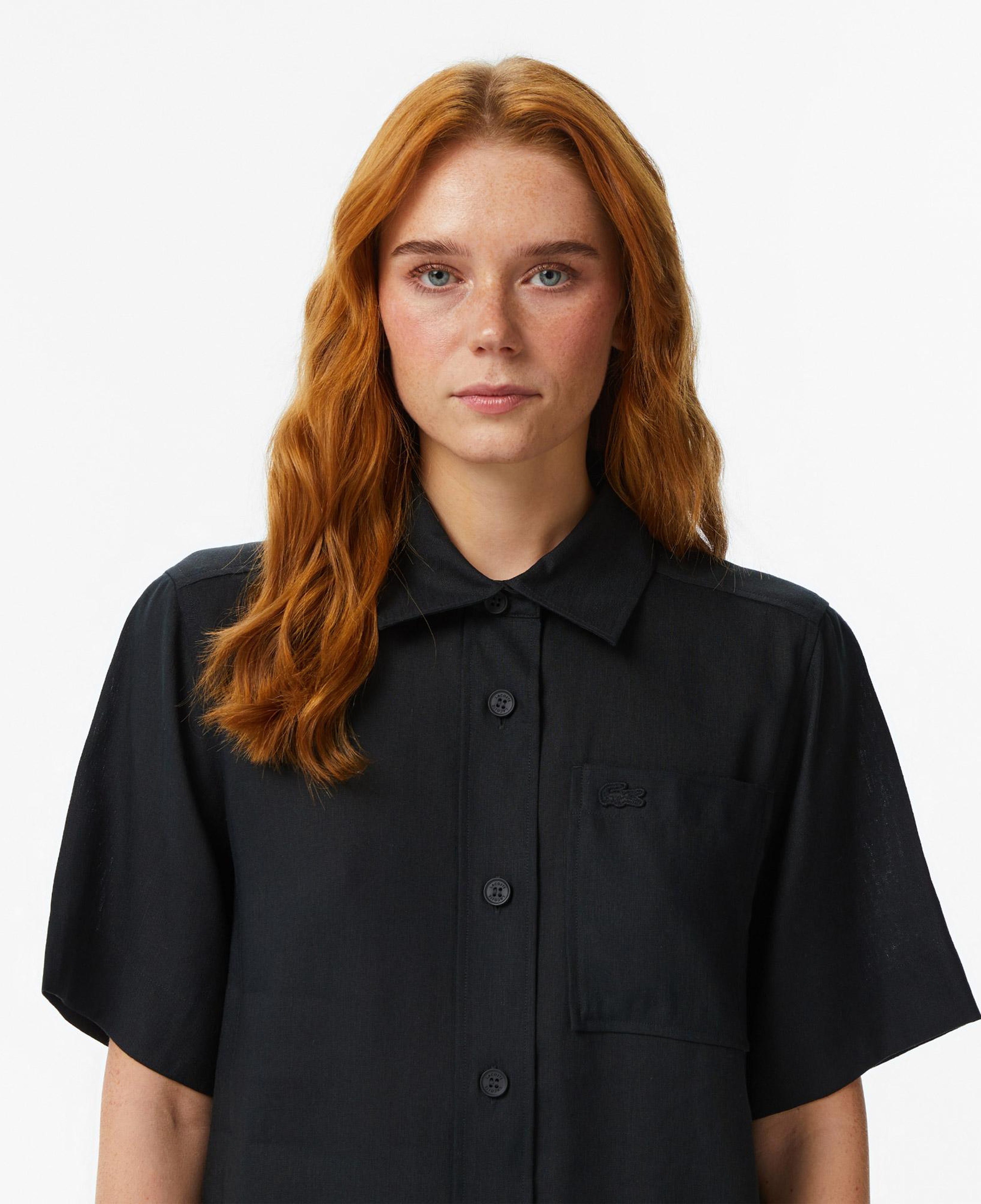 Kadın Relaxed Fit Kısa Kollu Siyah Elbise