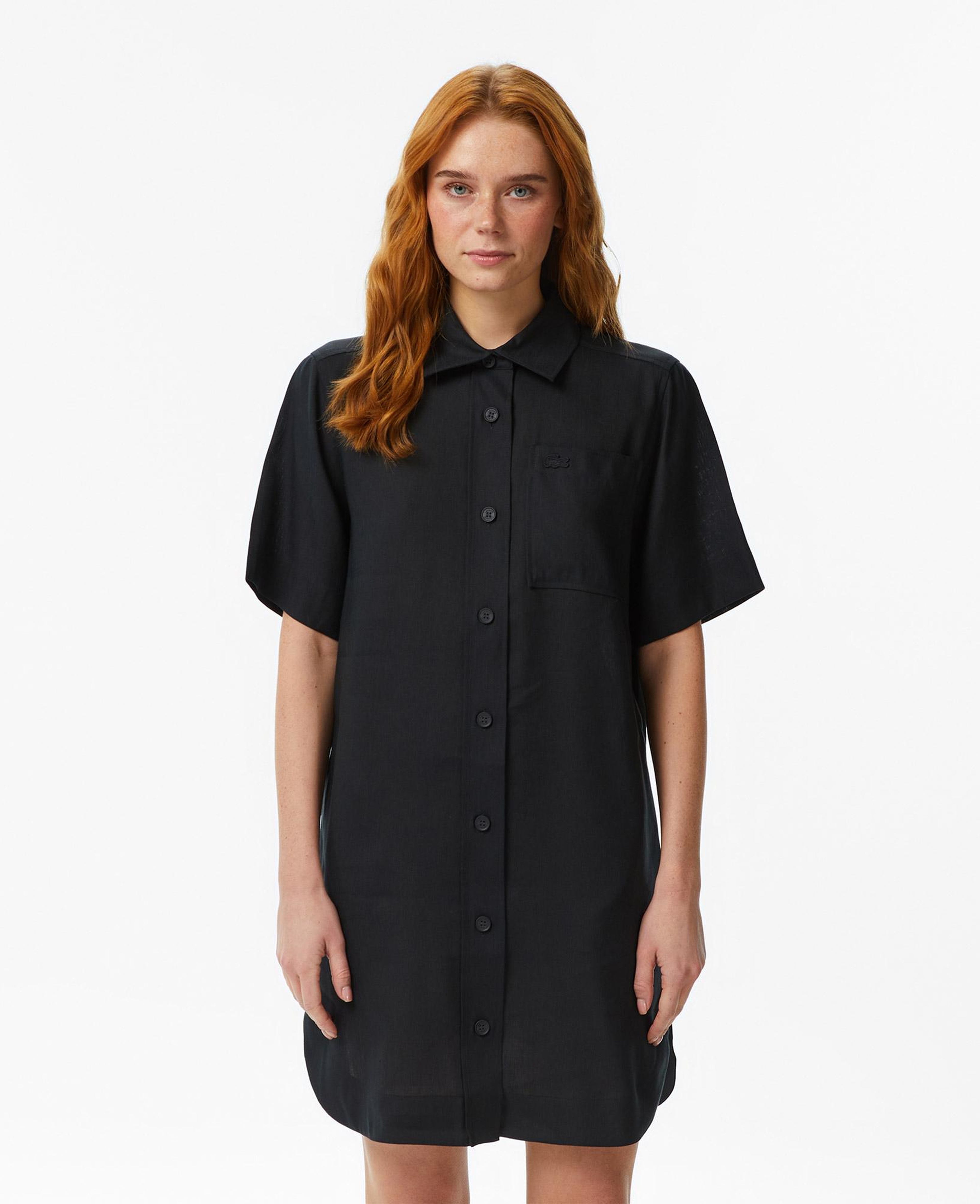 Kadın Relaxed Fit Kısa Kollu Siyah Elbise