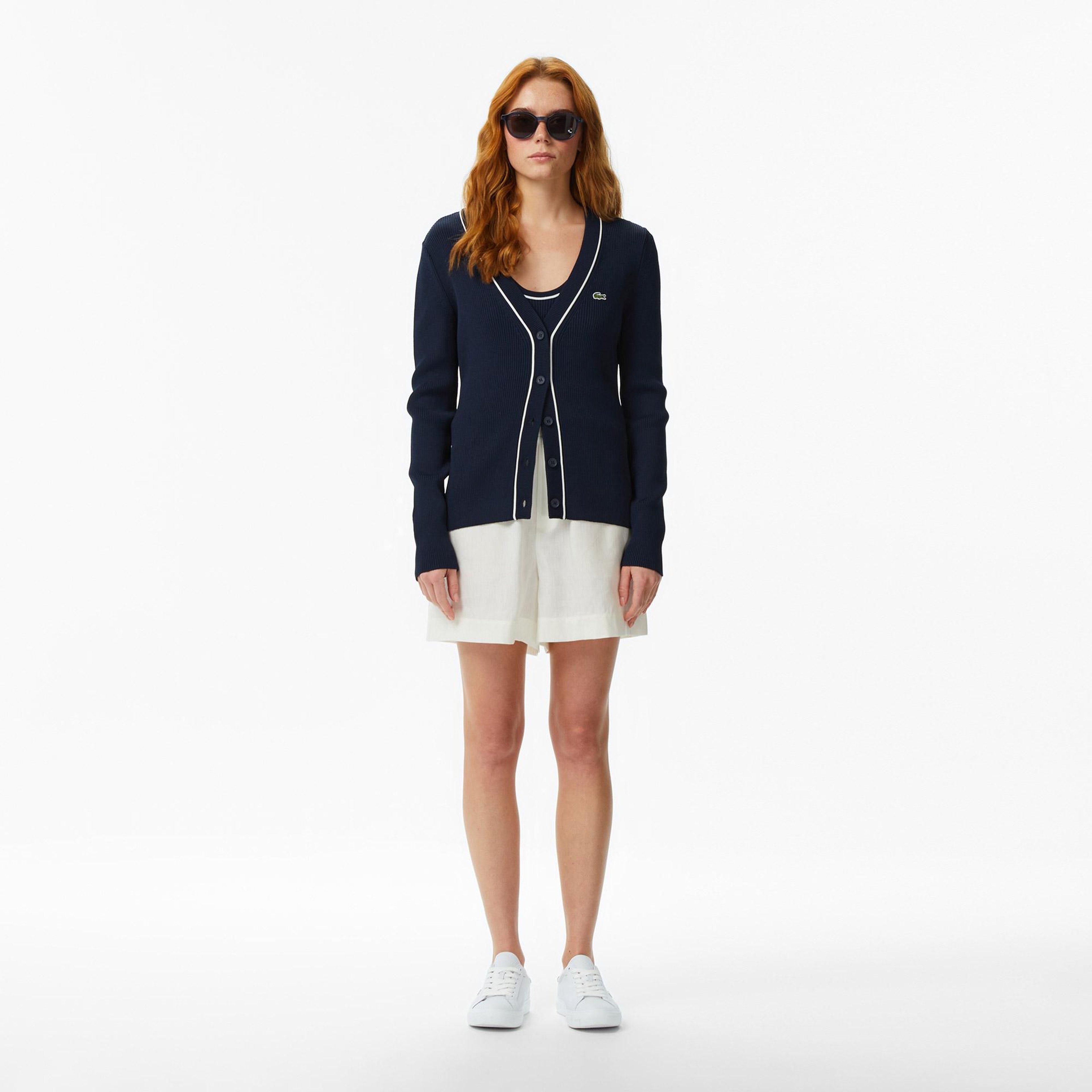 Lacoste Kadın Relaxed Fit Krem Şort