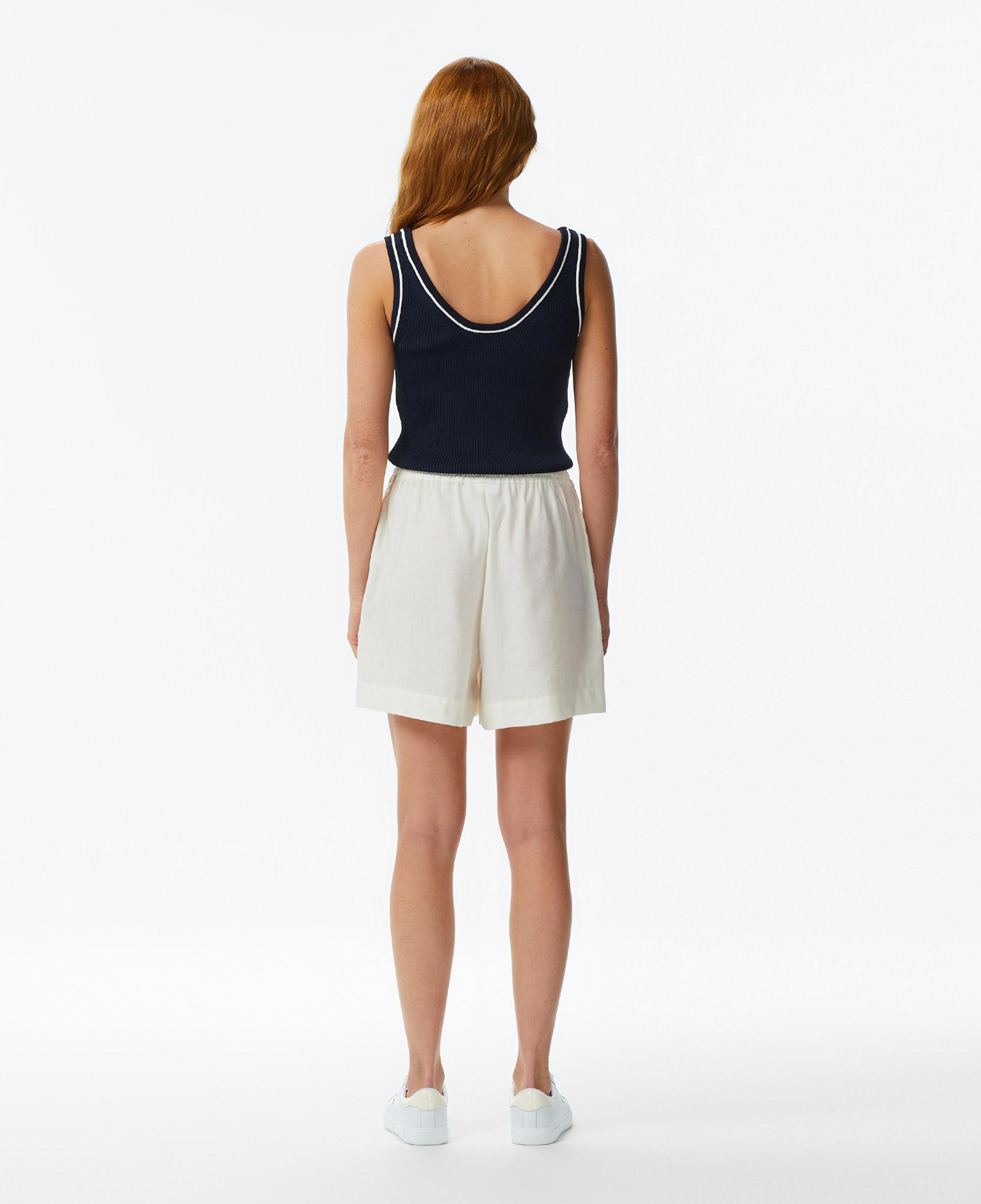 Kadın Relaxed Fit Keten Krem Şort