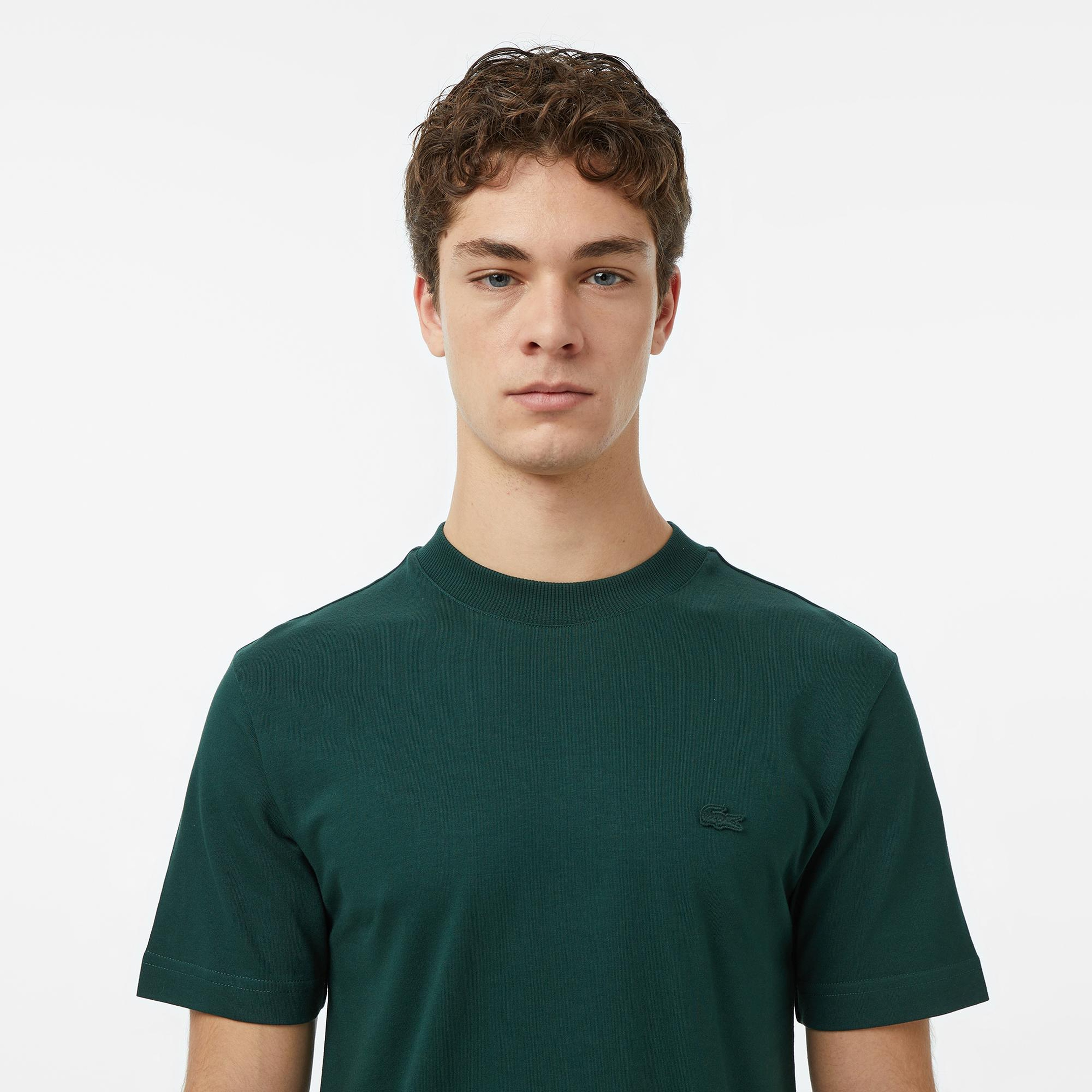 Erkek Relaxed Fit Bisiklet Yaka Yeşil T-Shirt