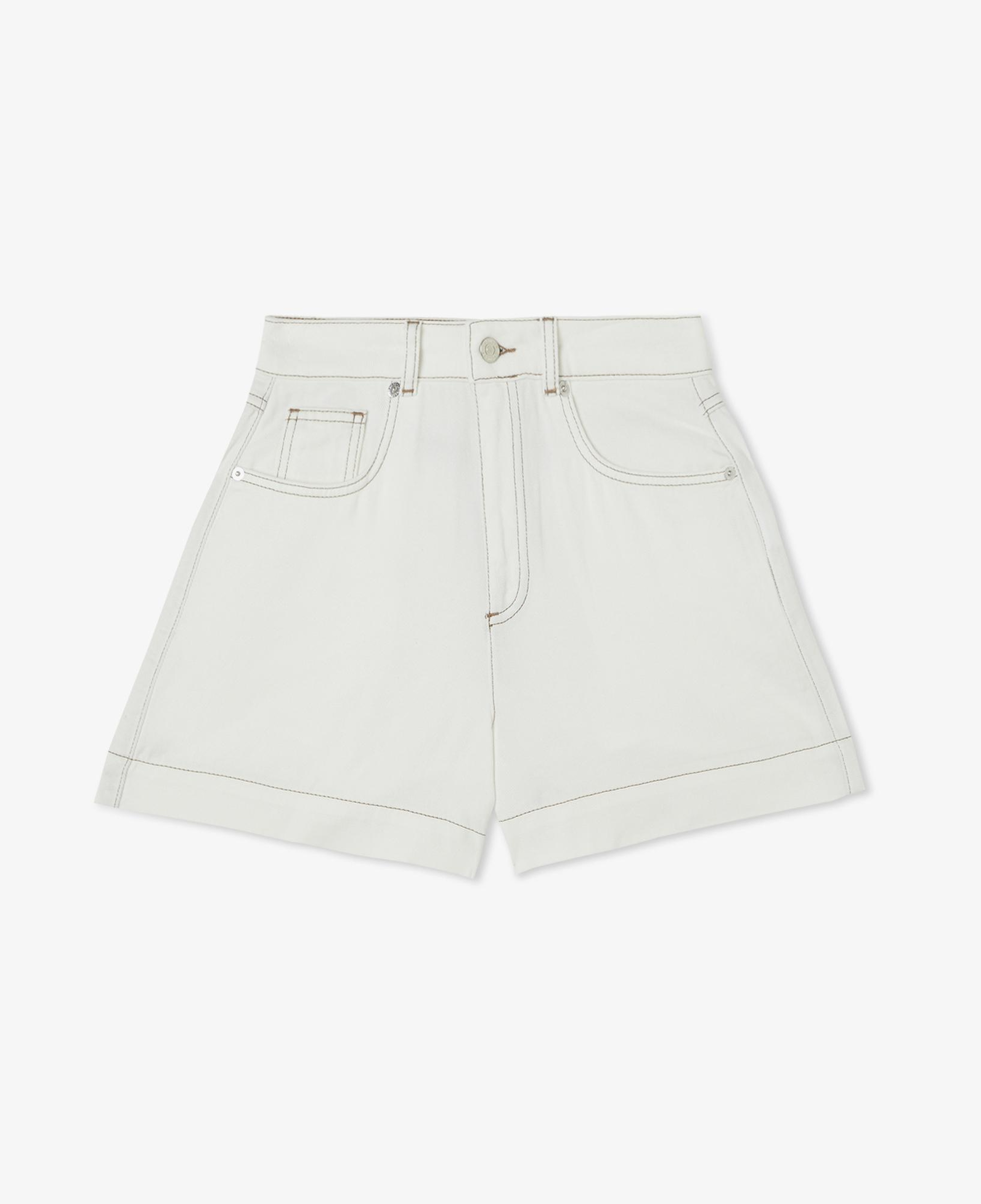 Kadın Slim Fit Krem Bermuda Şort