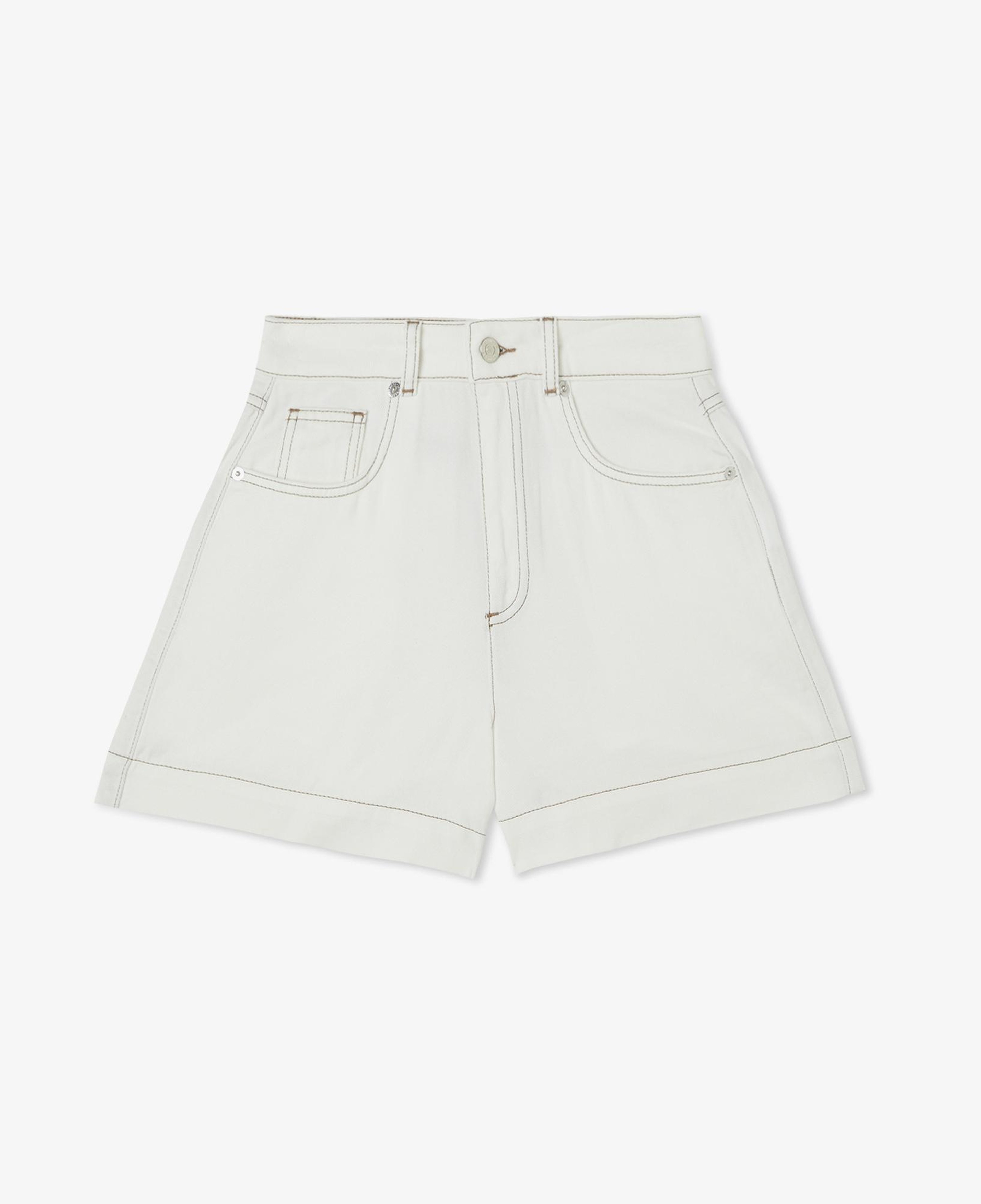 Kadın Slim Fit Krem Bermuda Şort