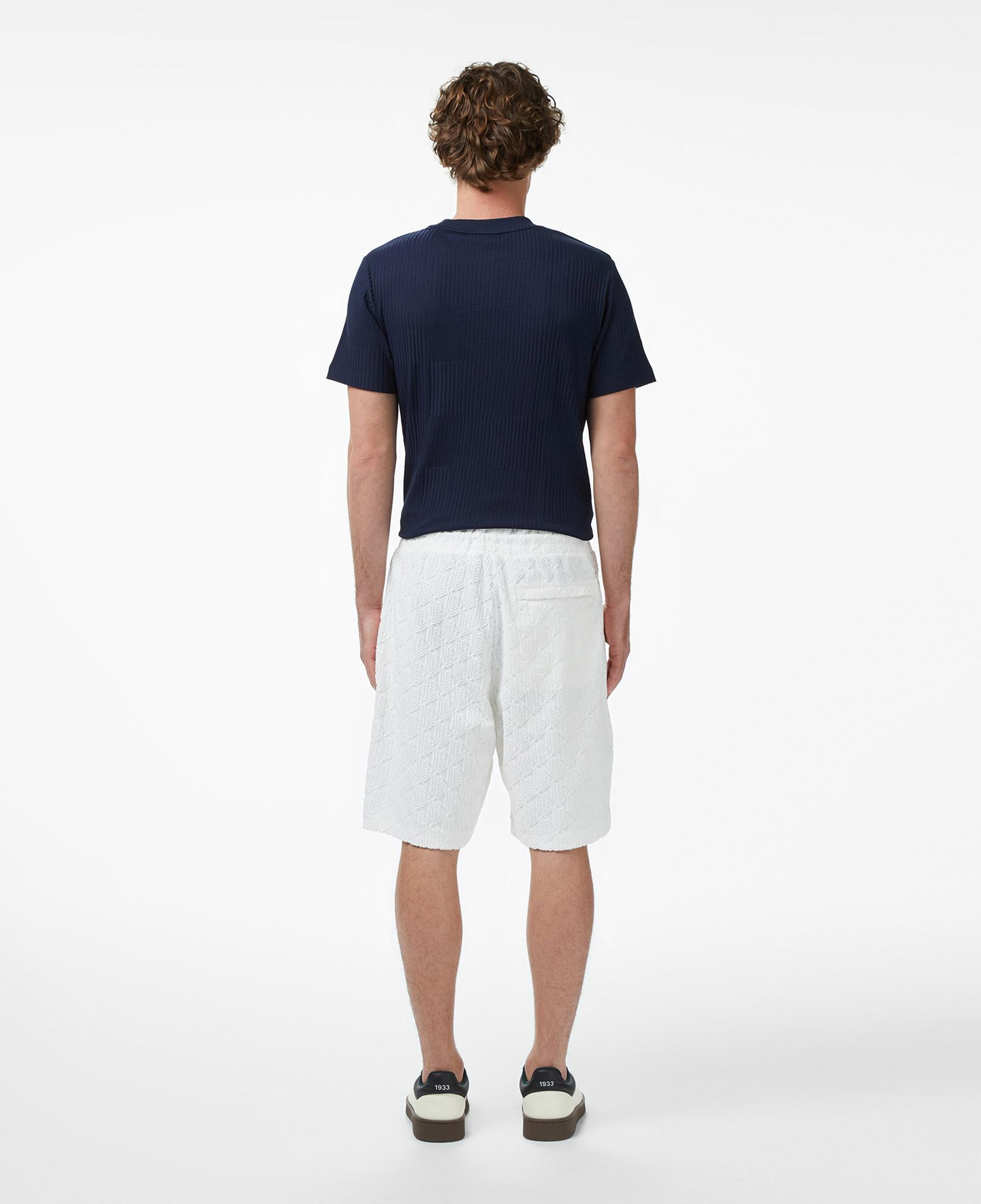 Lacoste Erkek Relaxed Fit Monogram Beyaz Bermuda Şort